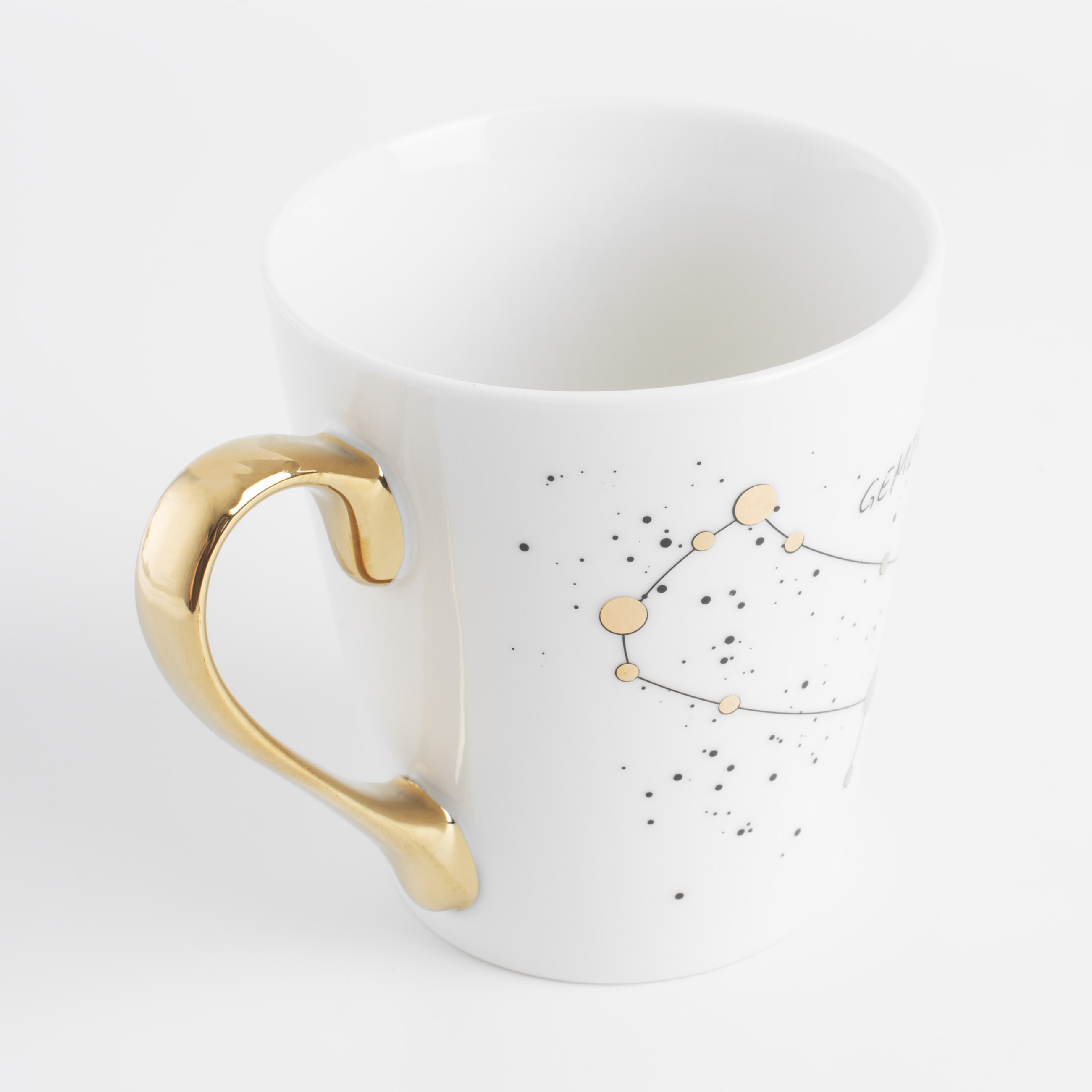 Mug, 400 ml, porcelain N, milky golden, Gemini, Zodiac, image-1