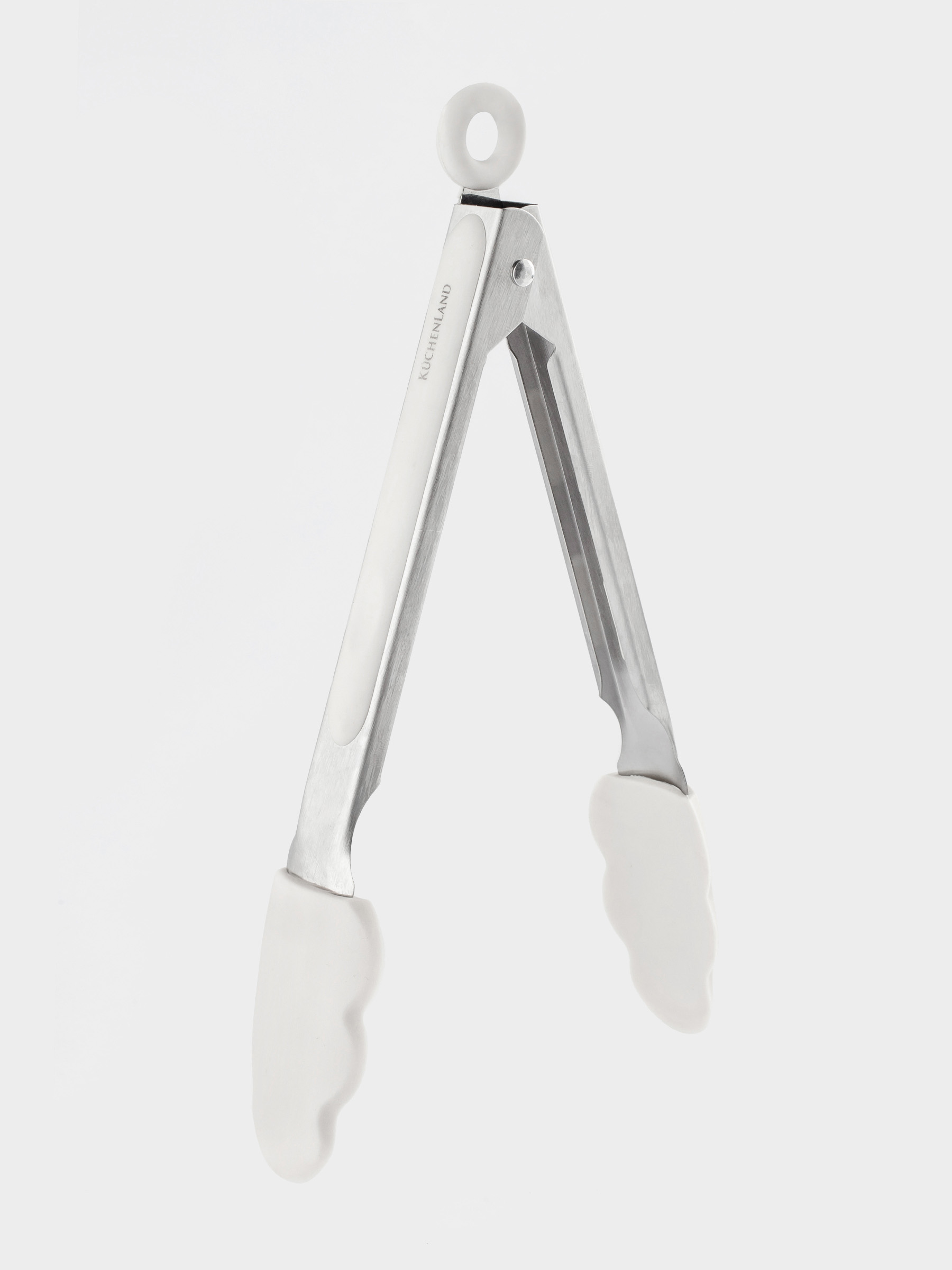 Kitchen tongs, 27 cm, silicone / steel, milky, soft kitchen, image-1