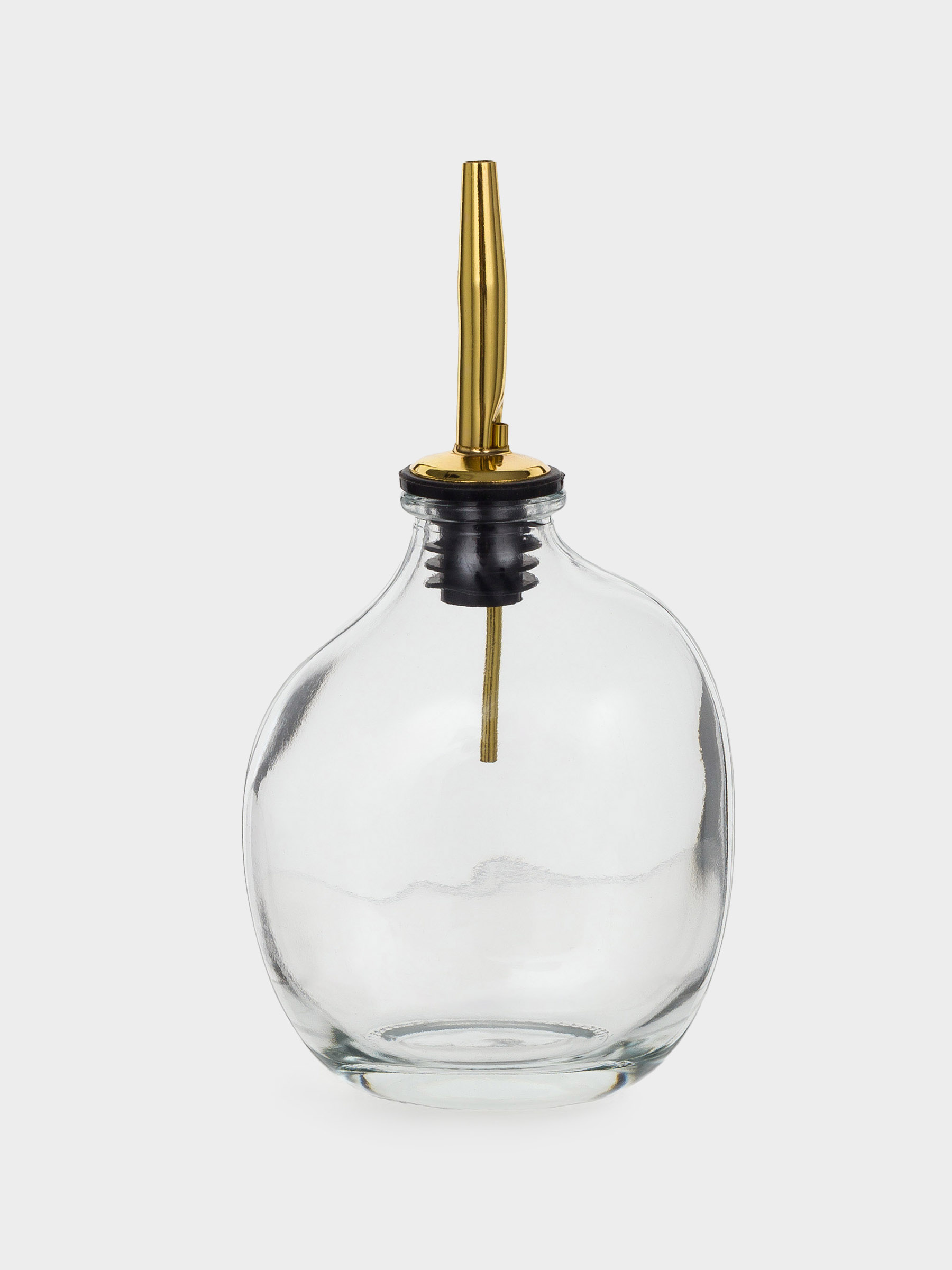 Oil or vinegar bottle, 250 ml, with dispenser, glass / metal, Classic gold, image-1