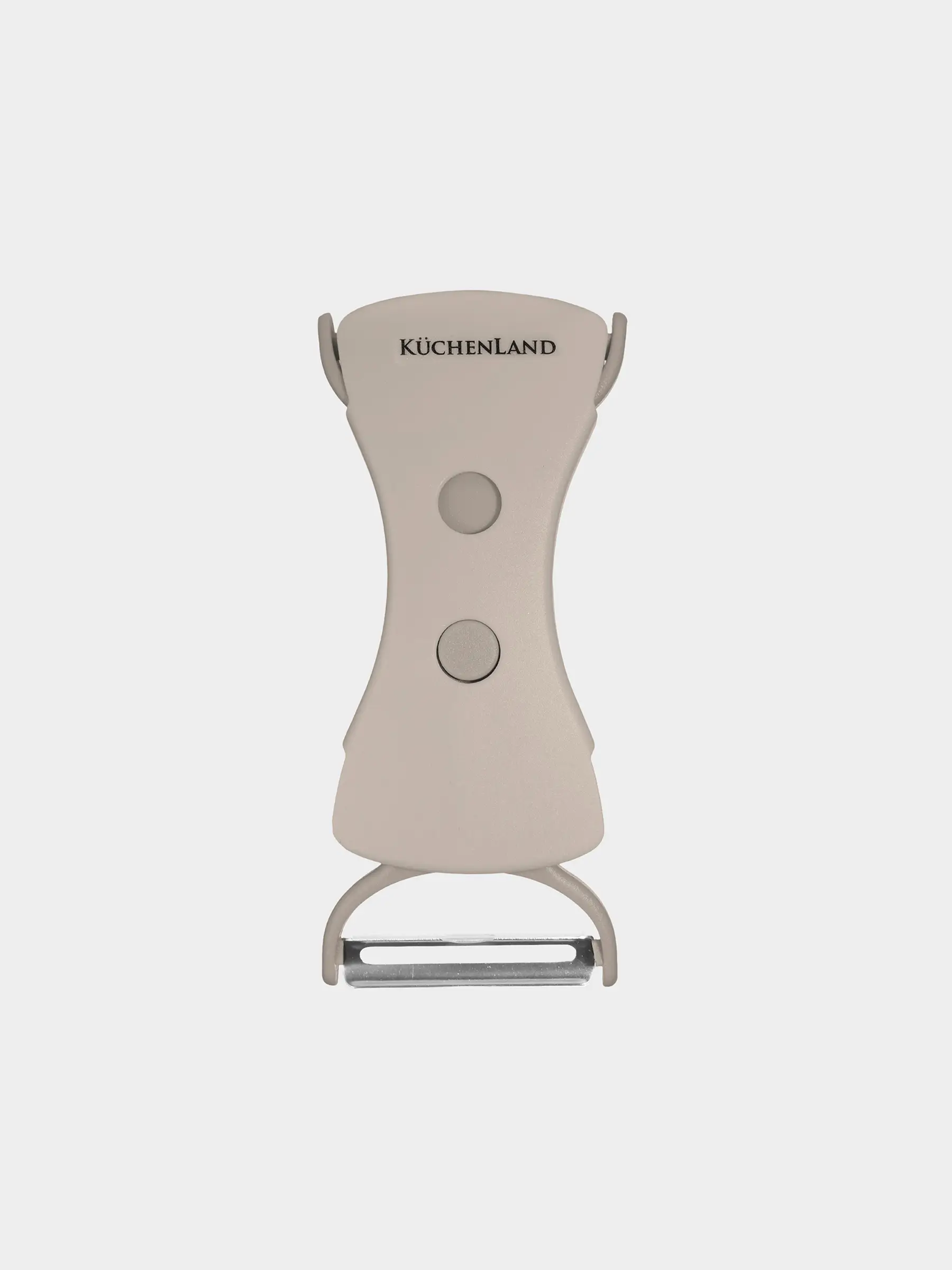 Vegetable peeler, 13 cm, double-sided, plastic / steel, beige, Shred, image-0