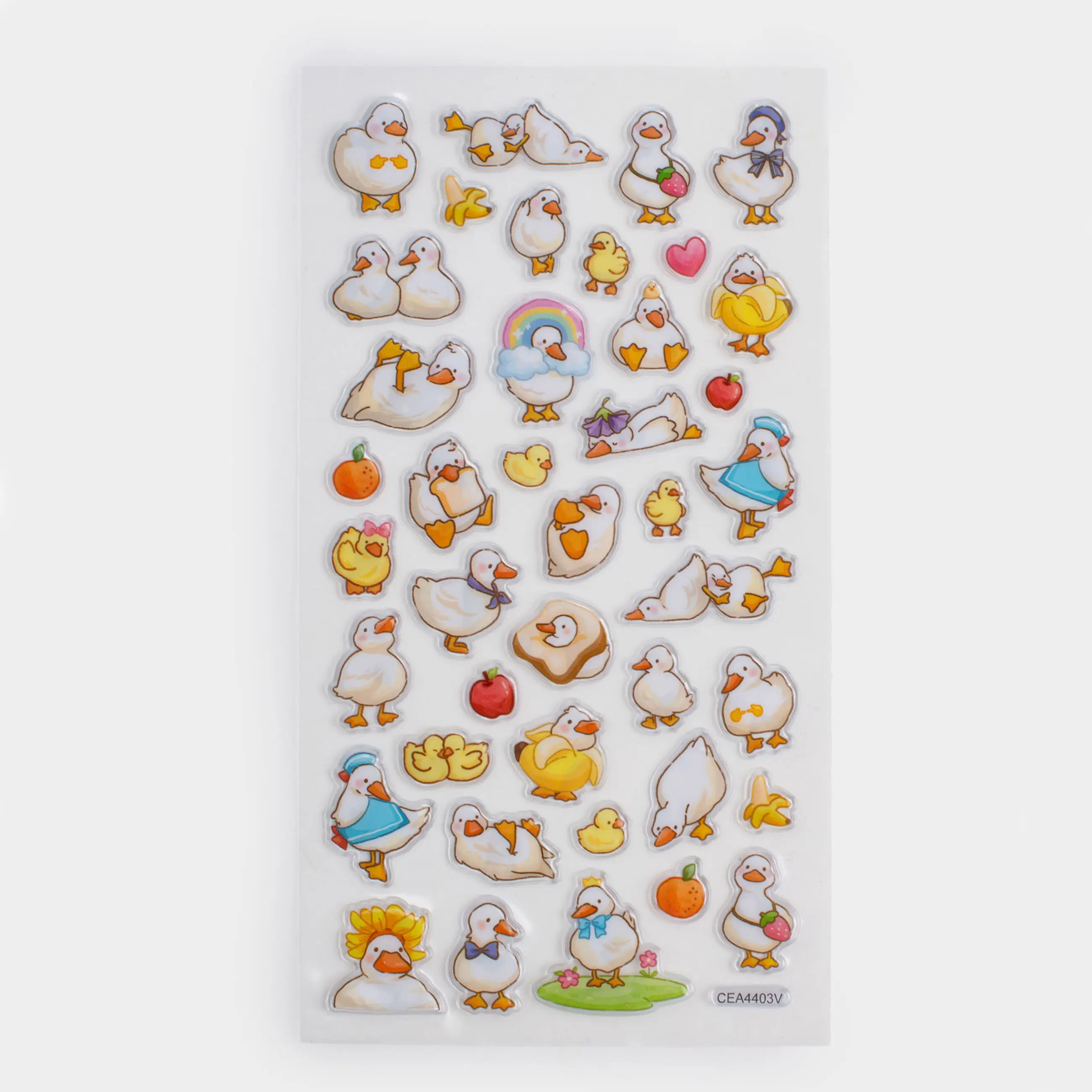 Sticker set, 17x9 cm, 41 pcs, disposable, PVC, Duck, Duck yellow