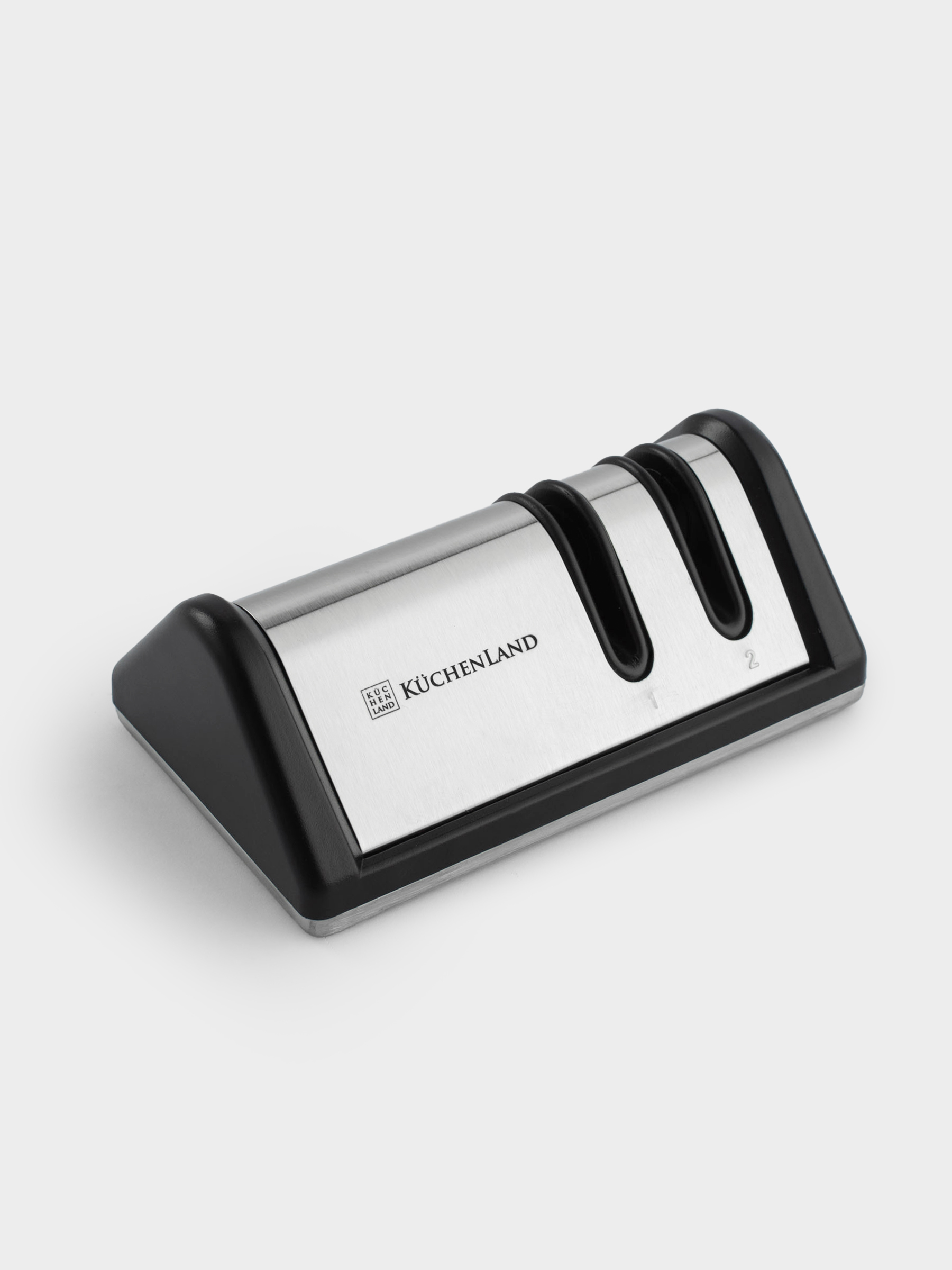 Knife Sharpener, 10 cm, 2-Stage sharpening, black, rhombus shaped, Accessories, image-1