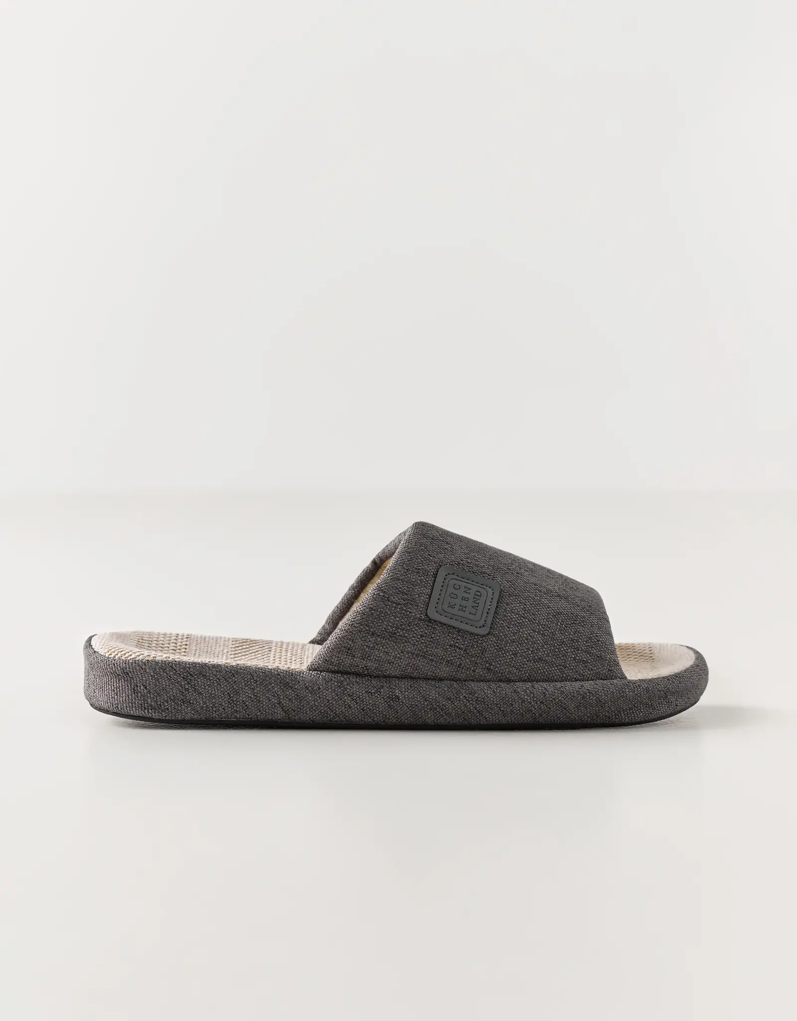 Men's slippers, homewear, size 40-41, polyester, dark gray, Serious