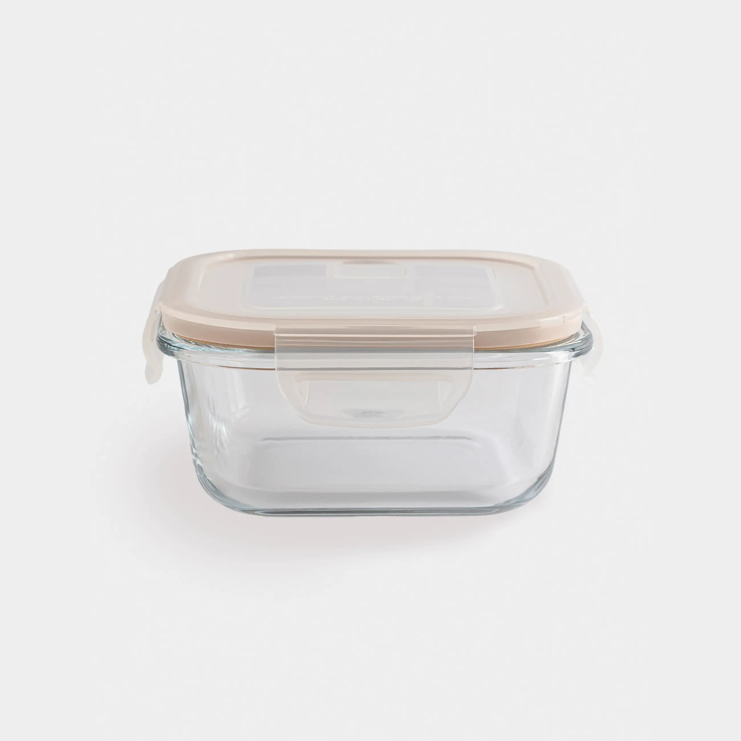Container, 520 ml, with clips, with valve, glass T / plastic, square, Soft kitchen
