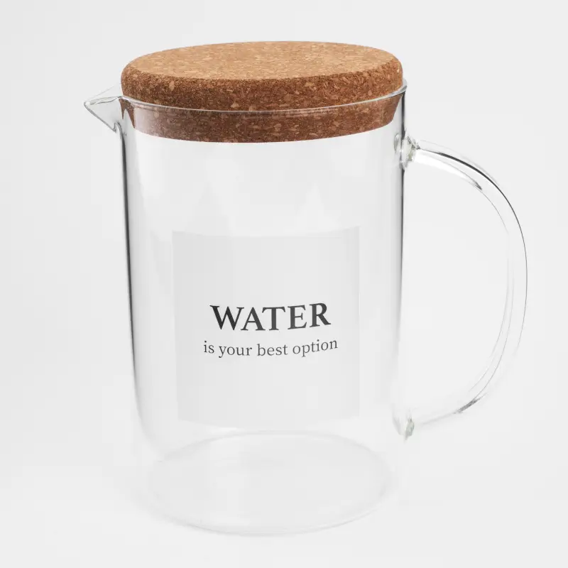 Jug, 1,7 l, with lid, B glass stopper, Clear font, image-0