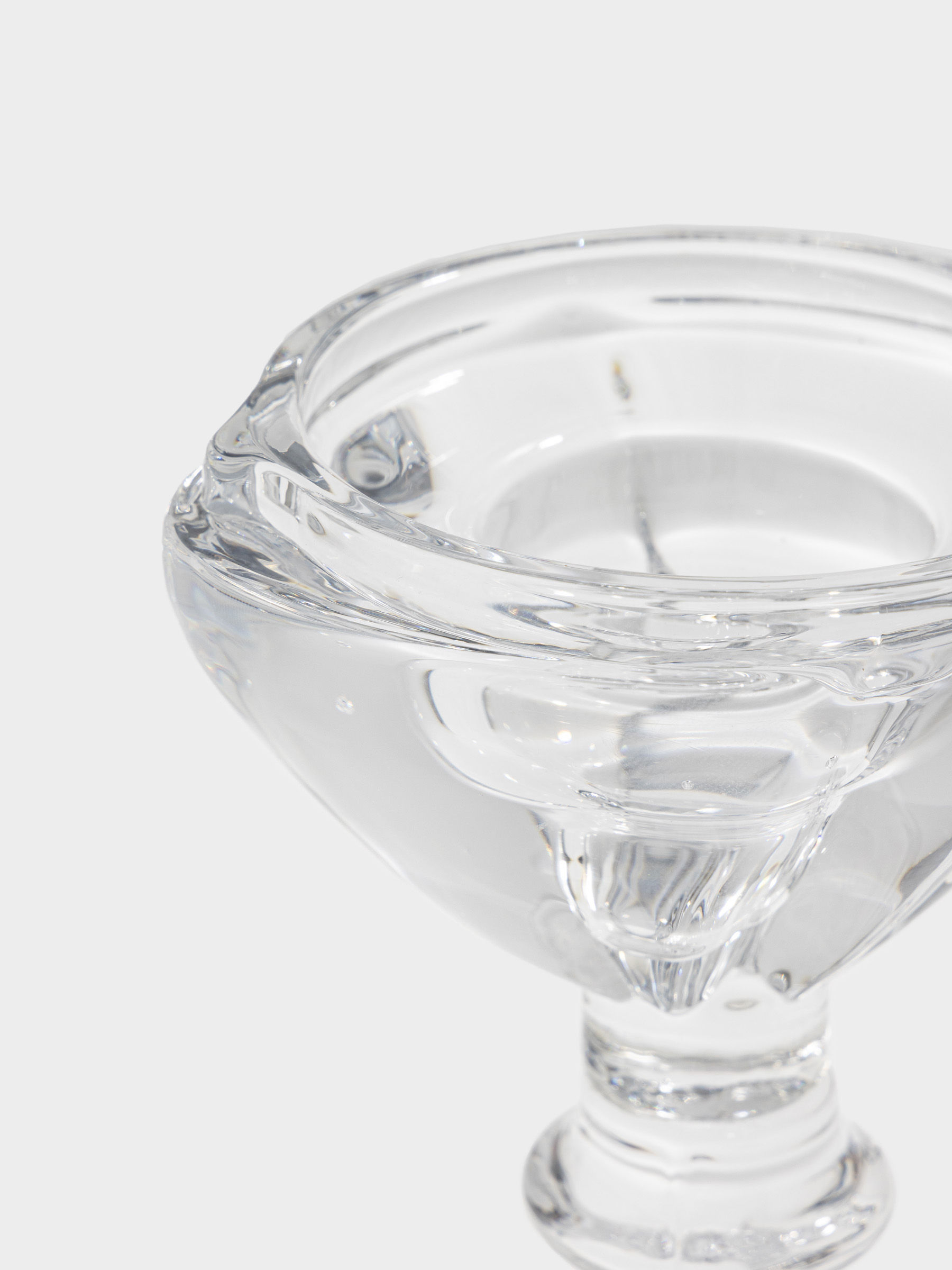 Candlestick, 20 cm, for one candle, on a leg, Glass, Clear, image-2