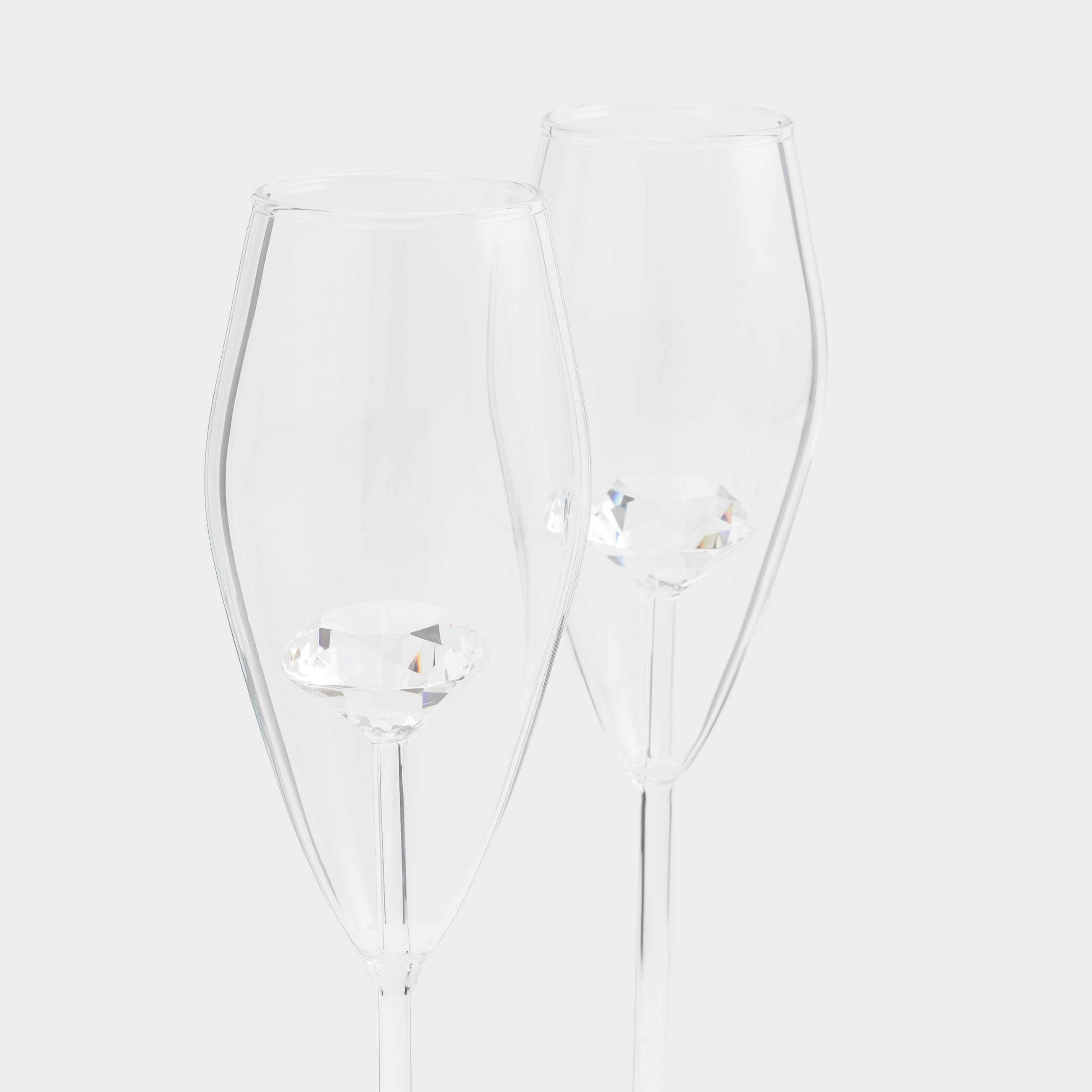 Drinking glass, 210 ml, 2 pcs, Glass, Crystal, Crystal shape, image-3