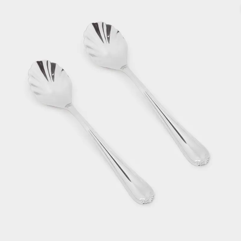 Dessert spoon, 16 cm, 2 pcs, steel, silver, Shell, Seaside ,image-0