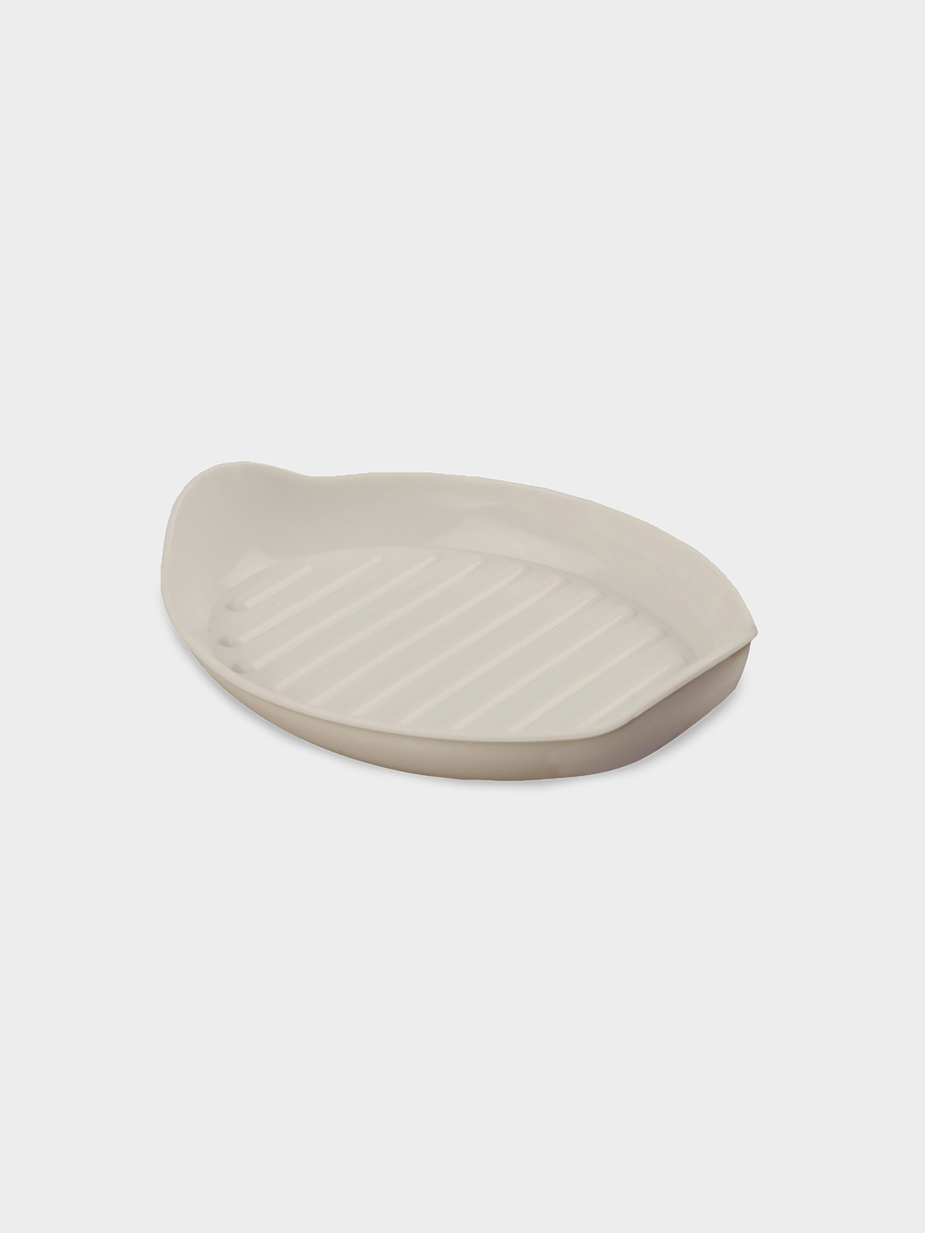 Soap dish, 13x9 cm, silicone, oval, beige, Manny, image-1