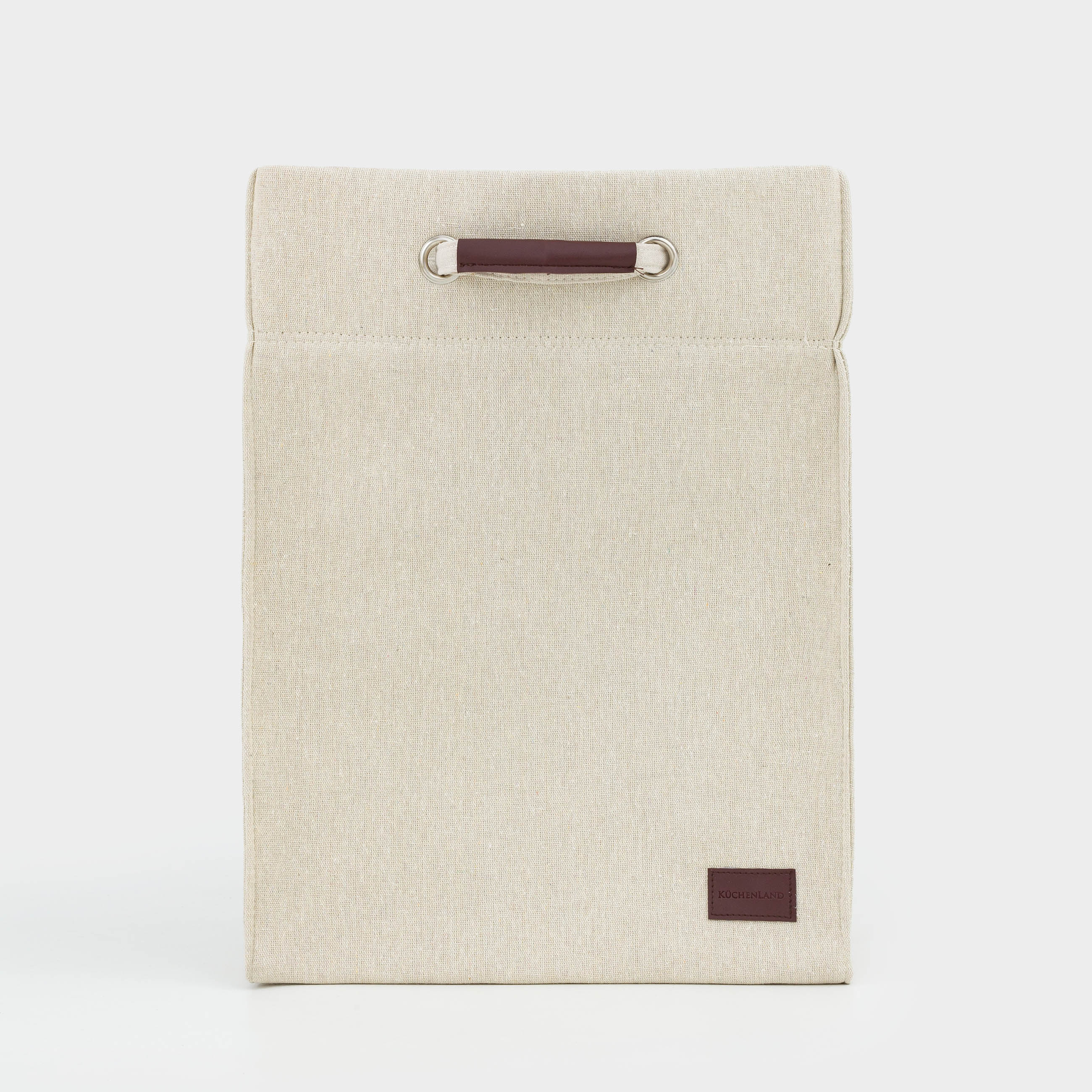 Laundry storage bag, 35x30x50 cm, canvas, rectangular, gray-beige, Solo, image-6