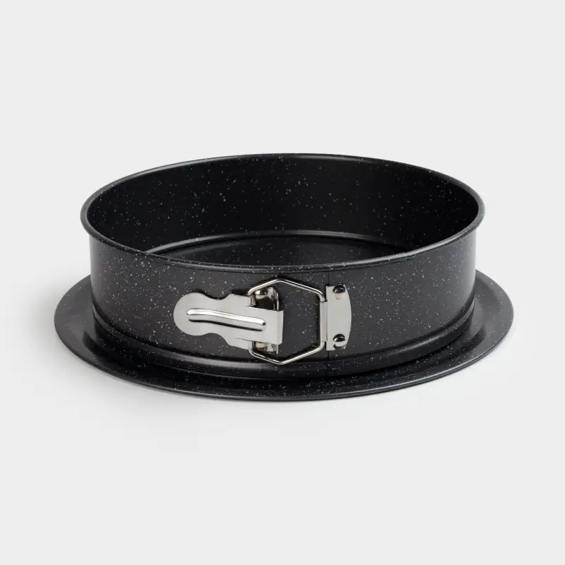 Baking dish, 24 cm, split, coated, Steel, Round, Black, Stone clip ,image-0