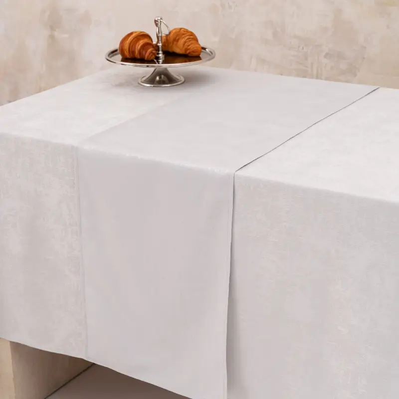 Table runner, 40x160 cm, polyester, grey, Jacquard