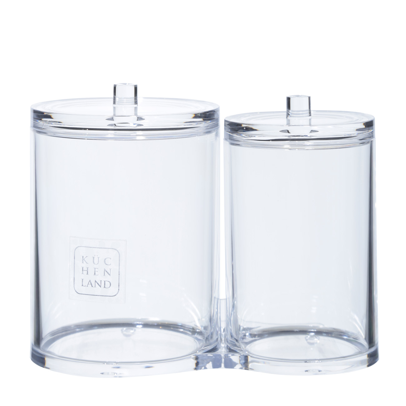 Container for cotton pads/sticks, 15x12 cm, 2 units, with lid, plastic, Basic, image-0