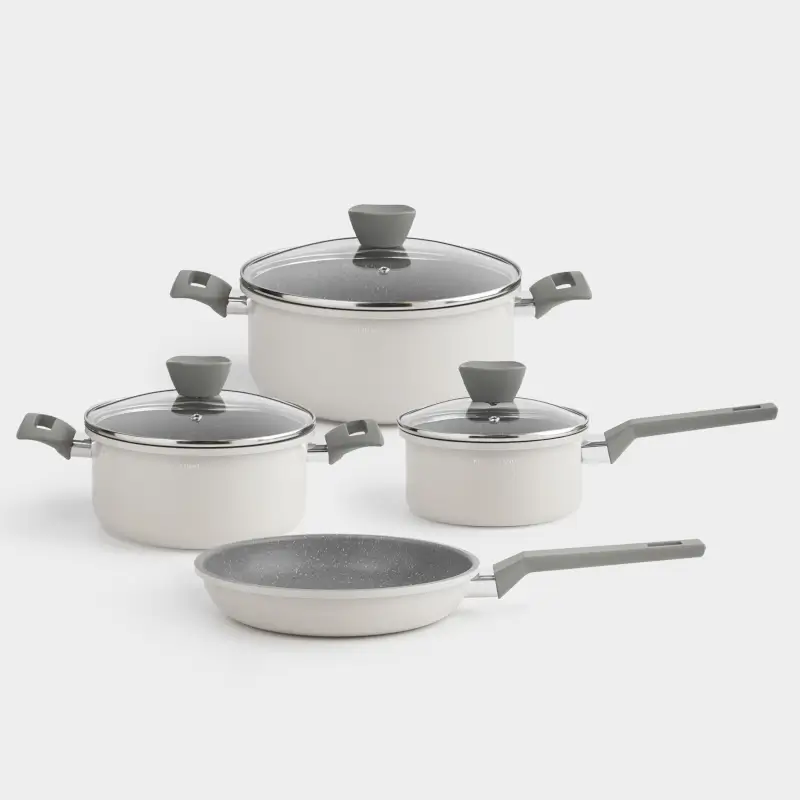 Tableware set, 4 items, coated, aluminum, beige, Tasty ,image-0