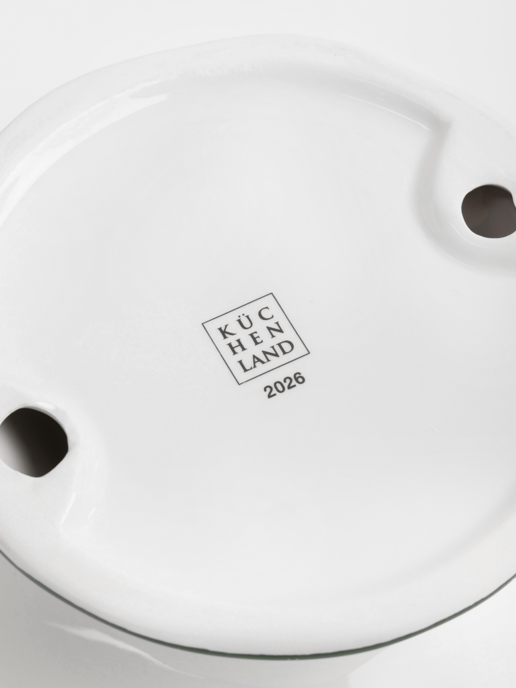 Fruit bowl, 27x12 cm, on a leg, ceramic, Horse, Christmas green, image-4