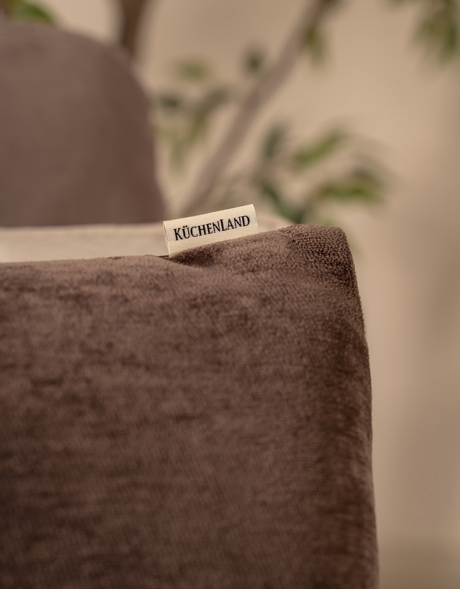 Decorative pillow, 45x45 cm, chenille / velvet, brown, Chenill, image-7