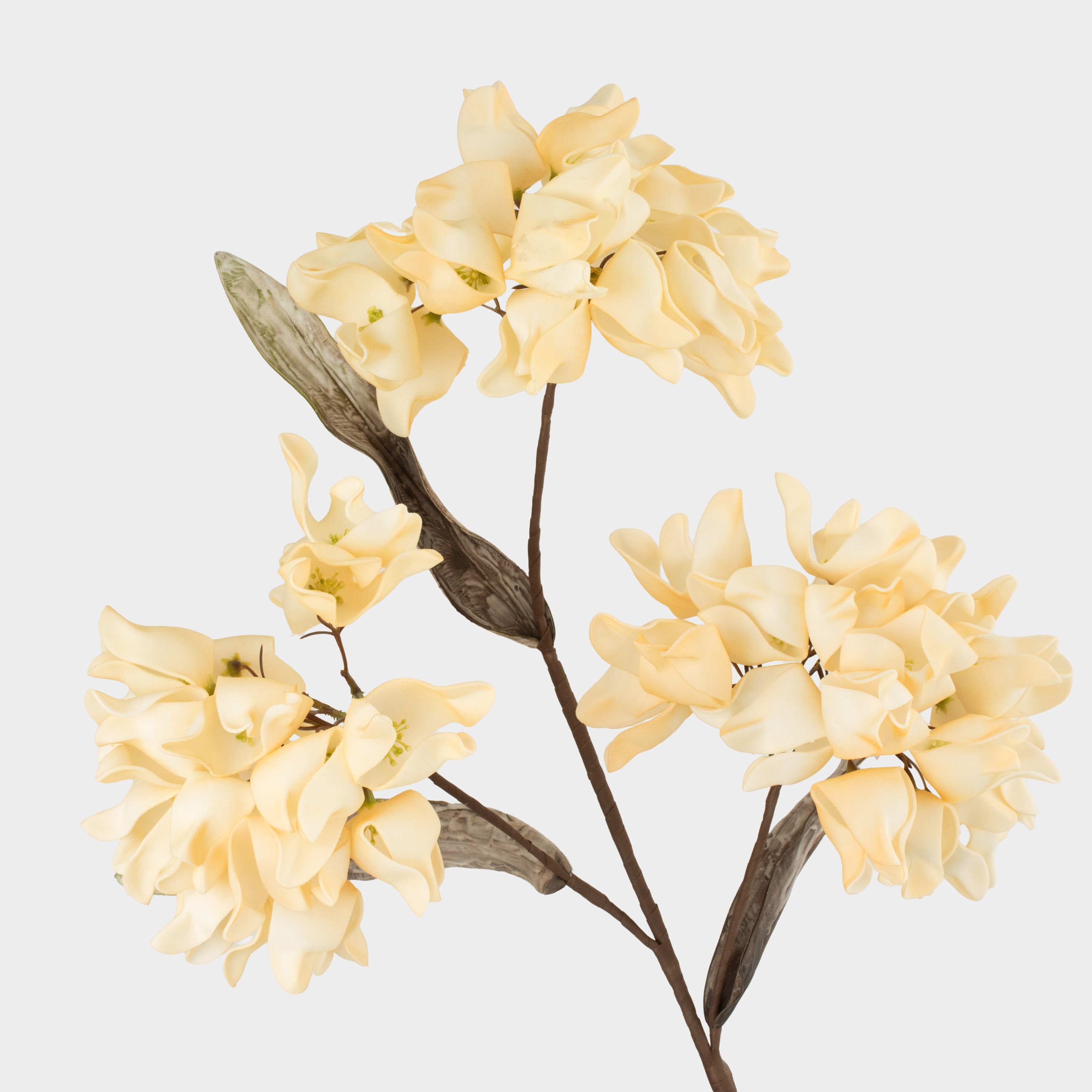 Decorative branch, 1 m, plastic / foam, Milk magnolia, Flower garden, image-1
