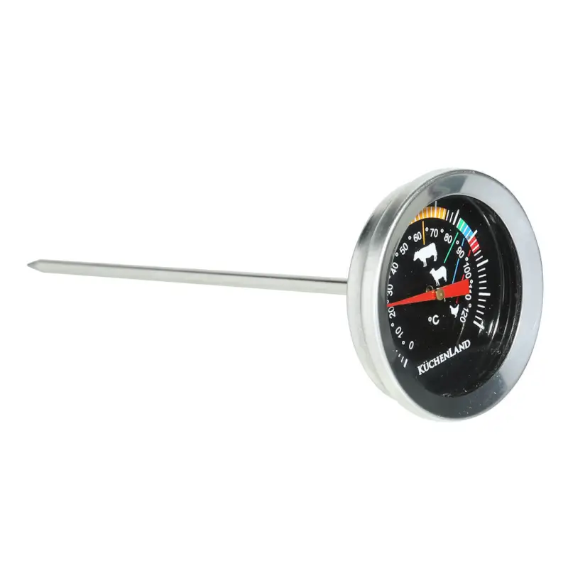 Food thermometer, 12.5 cm, for meat dishes, steel, BBQ