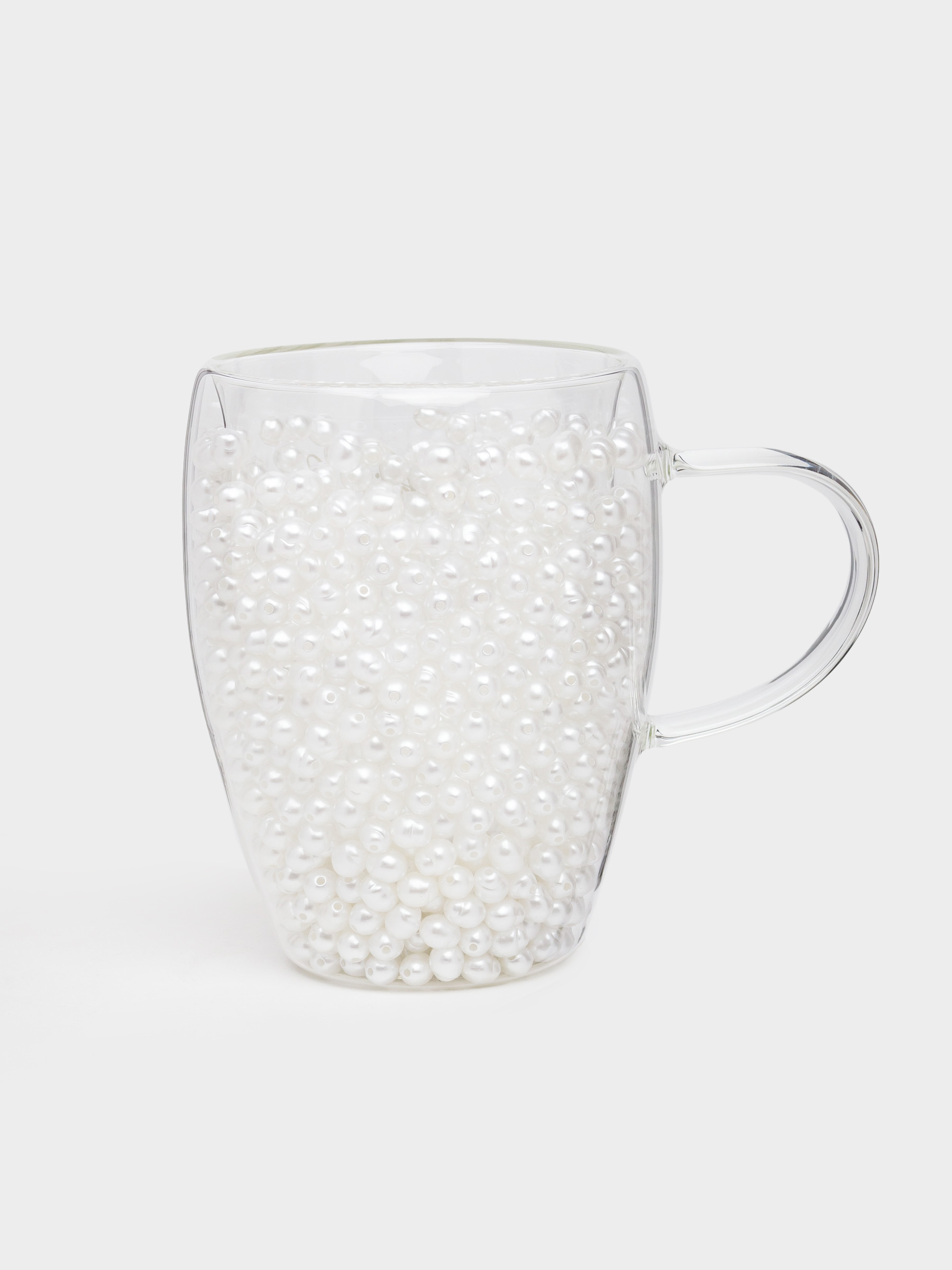 Mug, 330 ml, glass B/plastic, with pearls inside, Design, Air decor, image-0