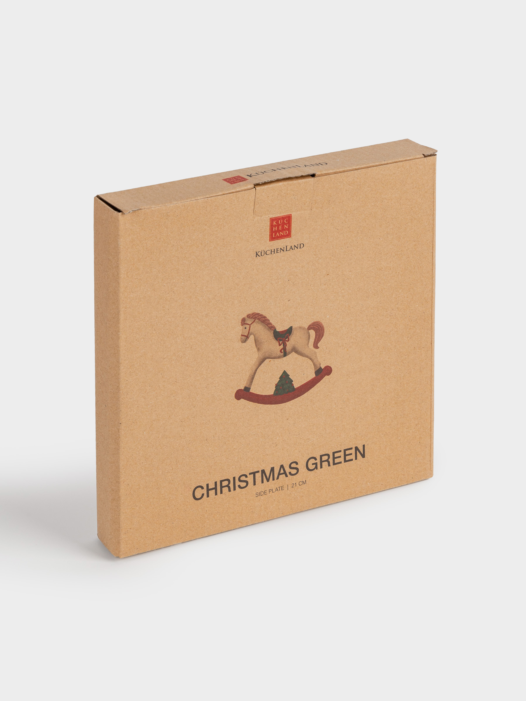 Snack plate, 21 cm, ceramic, Horse, Christmas green, image-6