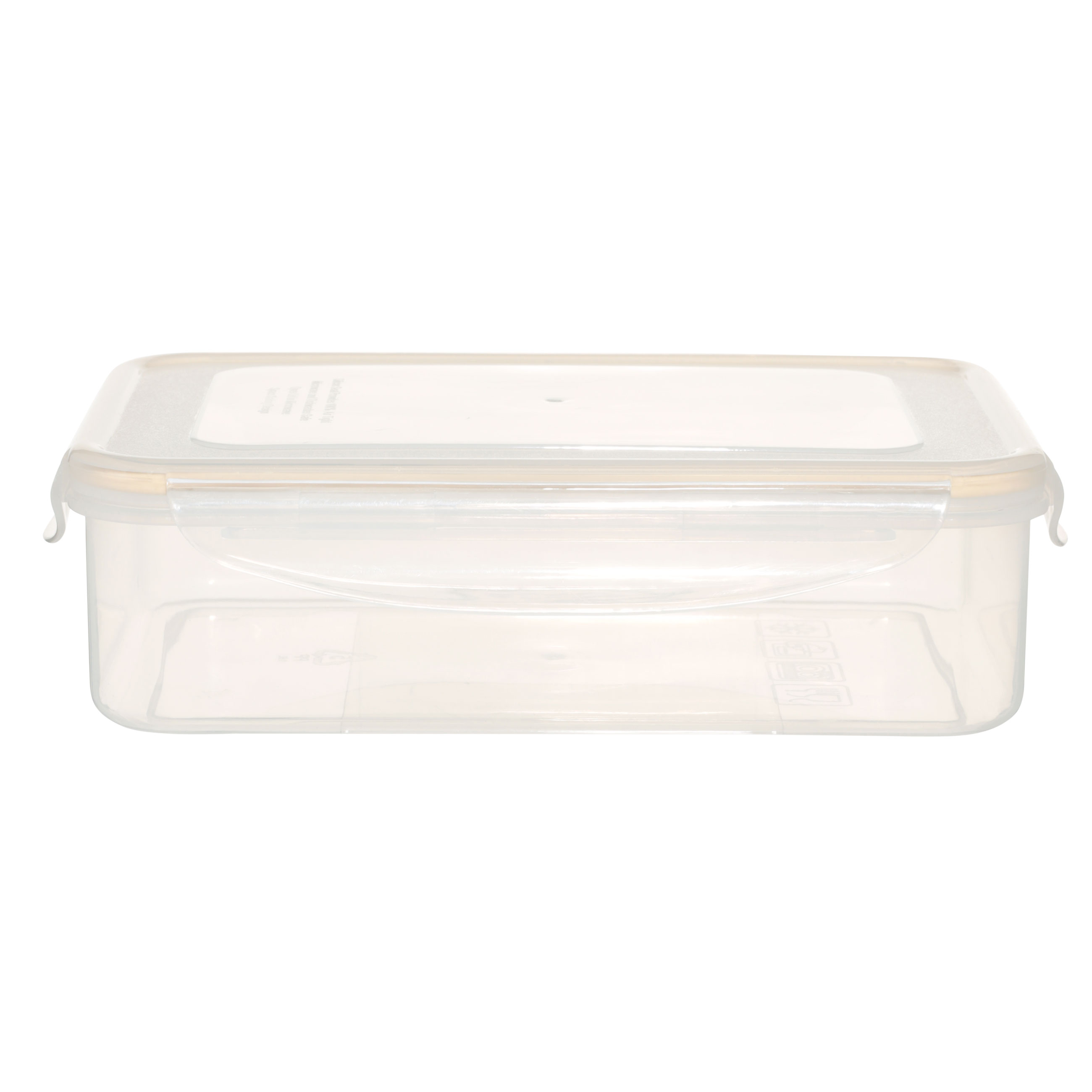 Container set, 3 pcs, with clips, plastic / silicone, rectangular, beige, Roomy clip, image-1