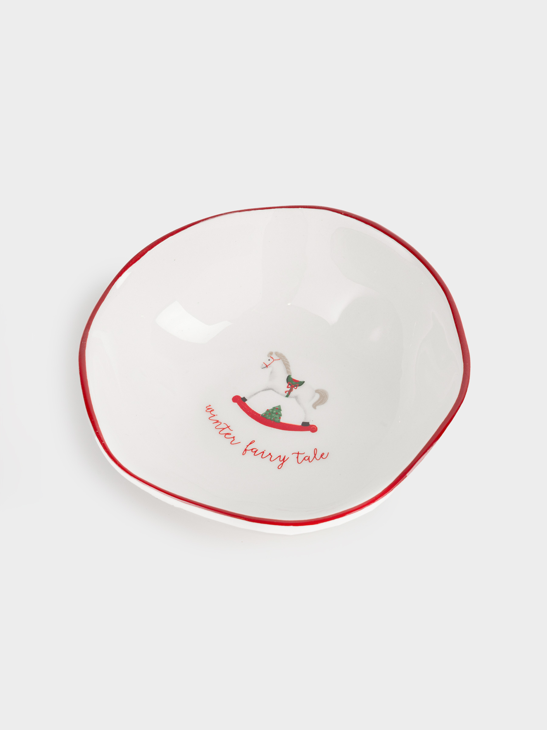Salad bowl, 15x5 cm, 370 ml, ceramic, Horse, Christmas tree, image-3