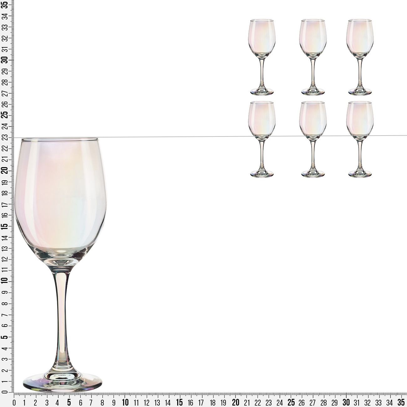 Red wine glass, 420 ml, 6 pcs, glass, mother of pearl, Floyd polar, image-3
