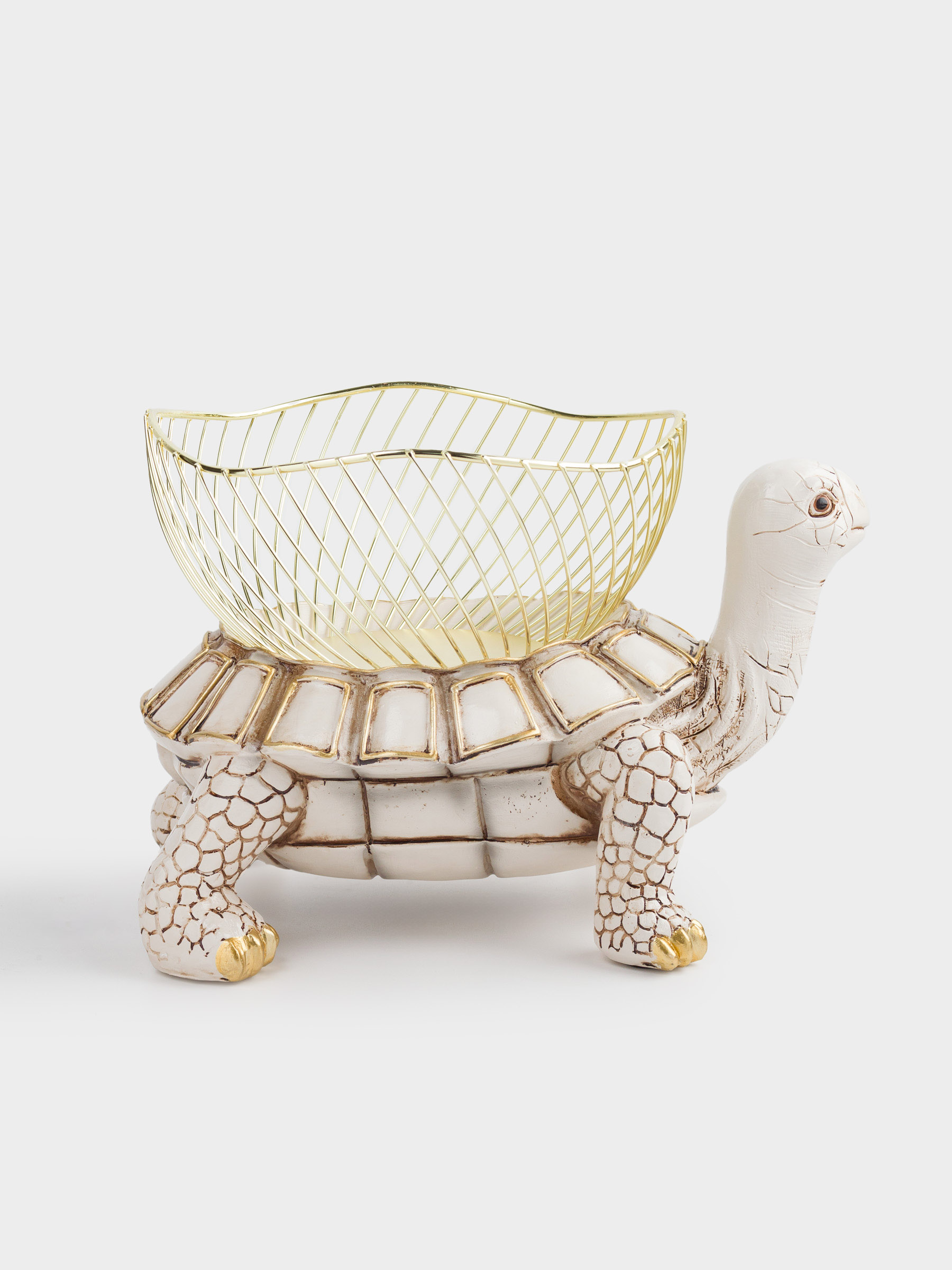 Fruit basket, 28x24 cm, metal / polyresin, Turtle, Grand turtle, image-0