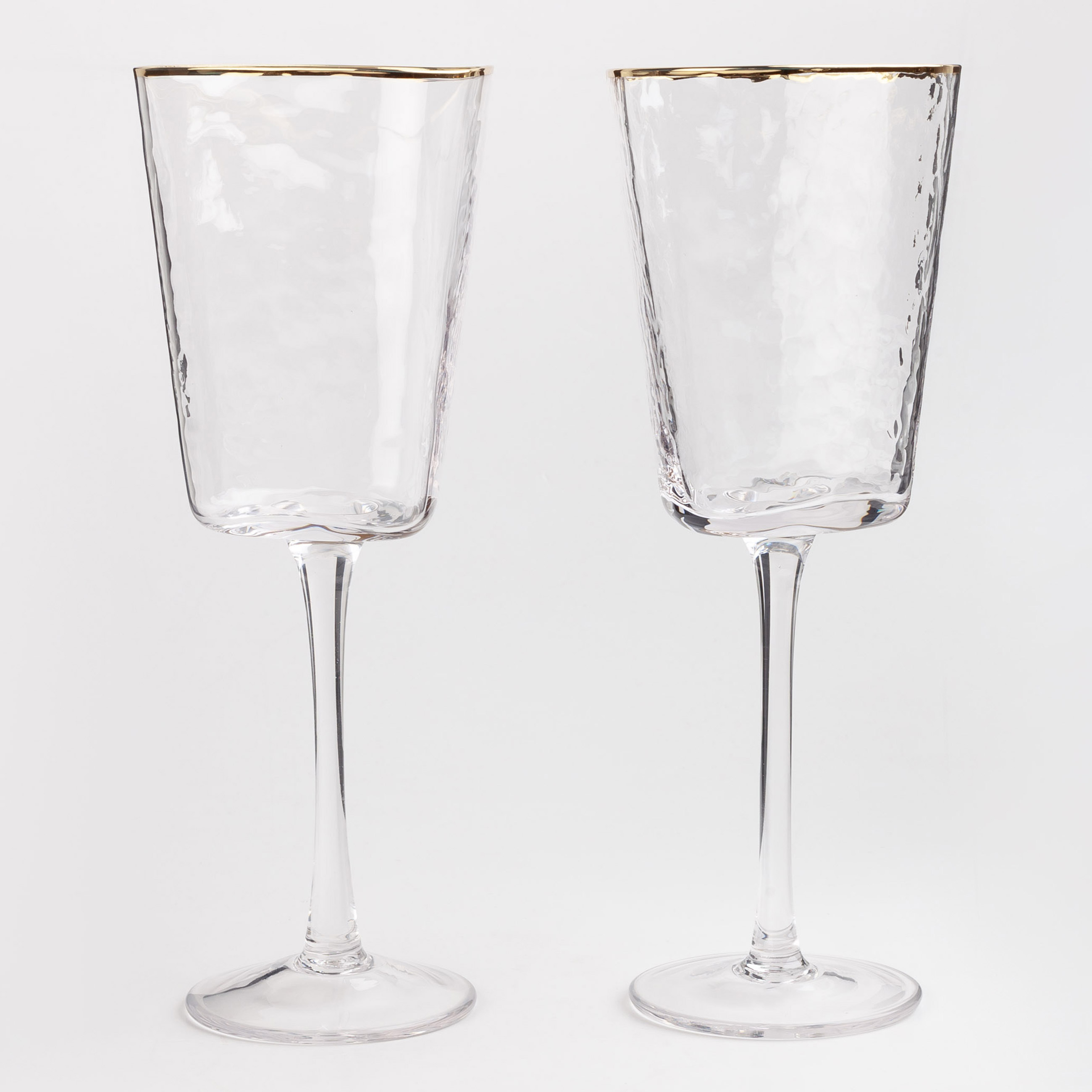 Drinking glass, 300 ml, 2 pcs, glass, with golden edging, Triangle Gold, image-1
