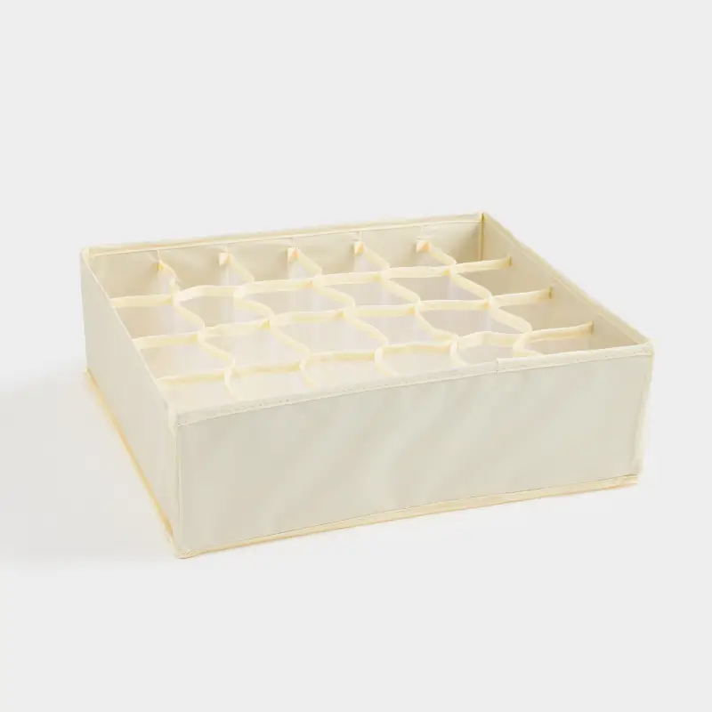 Organizer-divider for drawers, 35x35 cm, 24 otd, textile, beige, Pedant light ,image-0