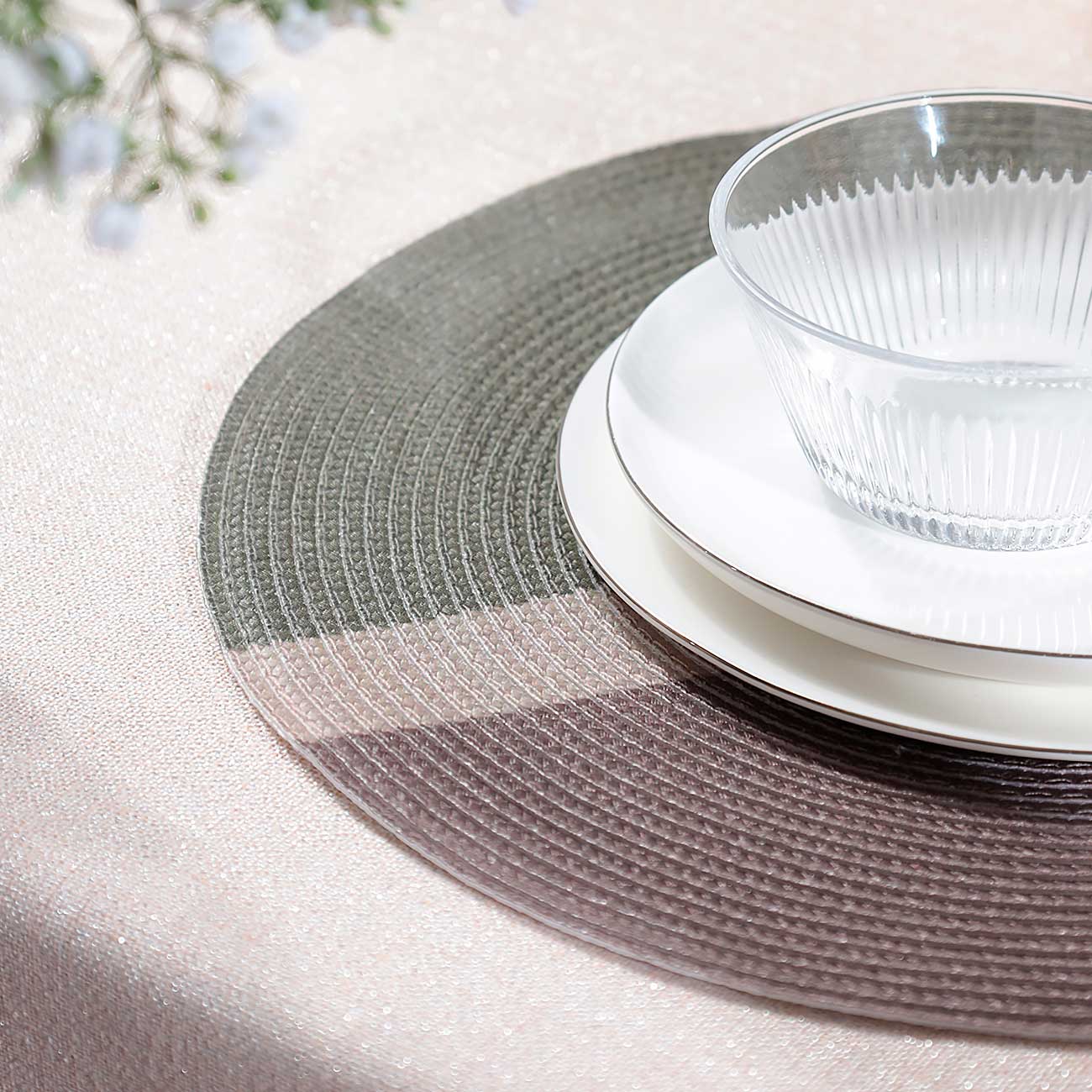 Napkin for appliances, 38 cm, polyester, round, Spring abstraction, Rotary print, image-1