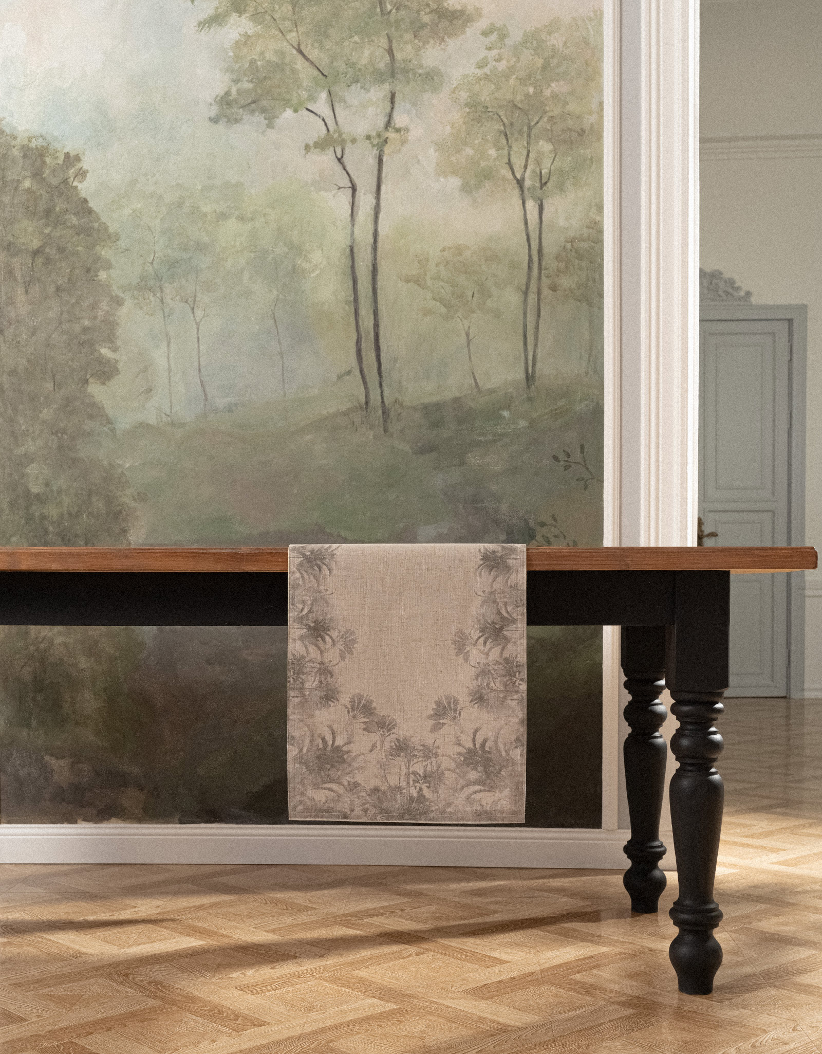 Table runner, 40x160 cm, polyester / linen, sand, Jungle, Tropical wildlife, image-11