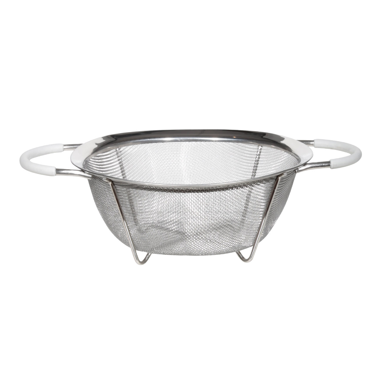 Colander, 20 cm, with two handles, steel / silicone, grey, Tammy, image-0