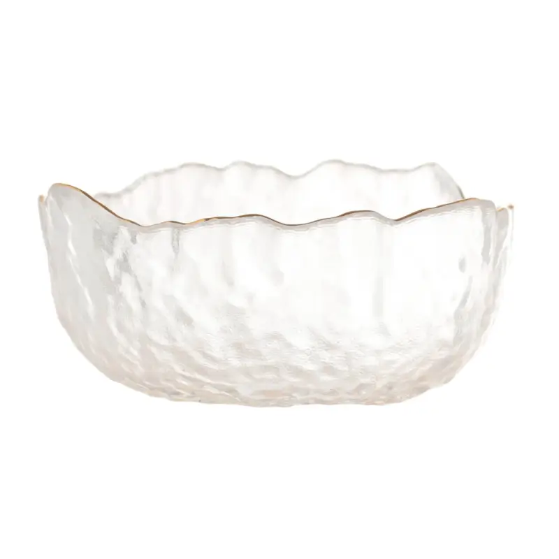 Salad bowl, 17x7 cm, 850 ml, glass, with golden edging, Nautilus gold