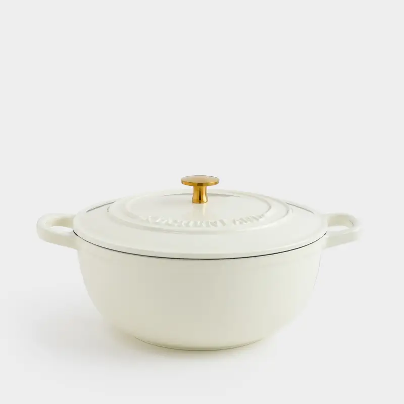 Cauldron, 25 cm, 3.5 l, with lid, cast iron, milk, Light kitchen ,image-0