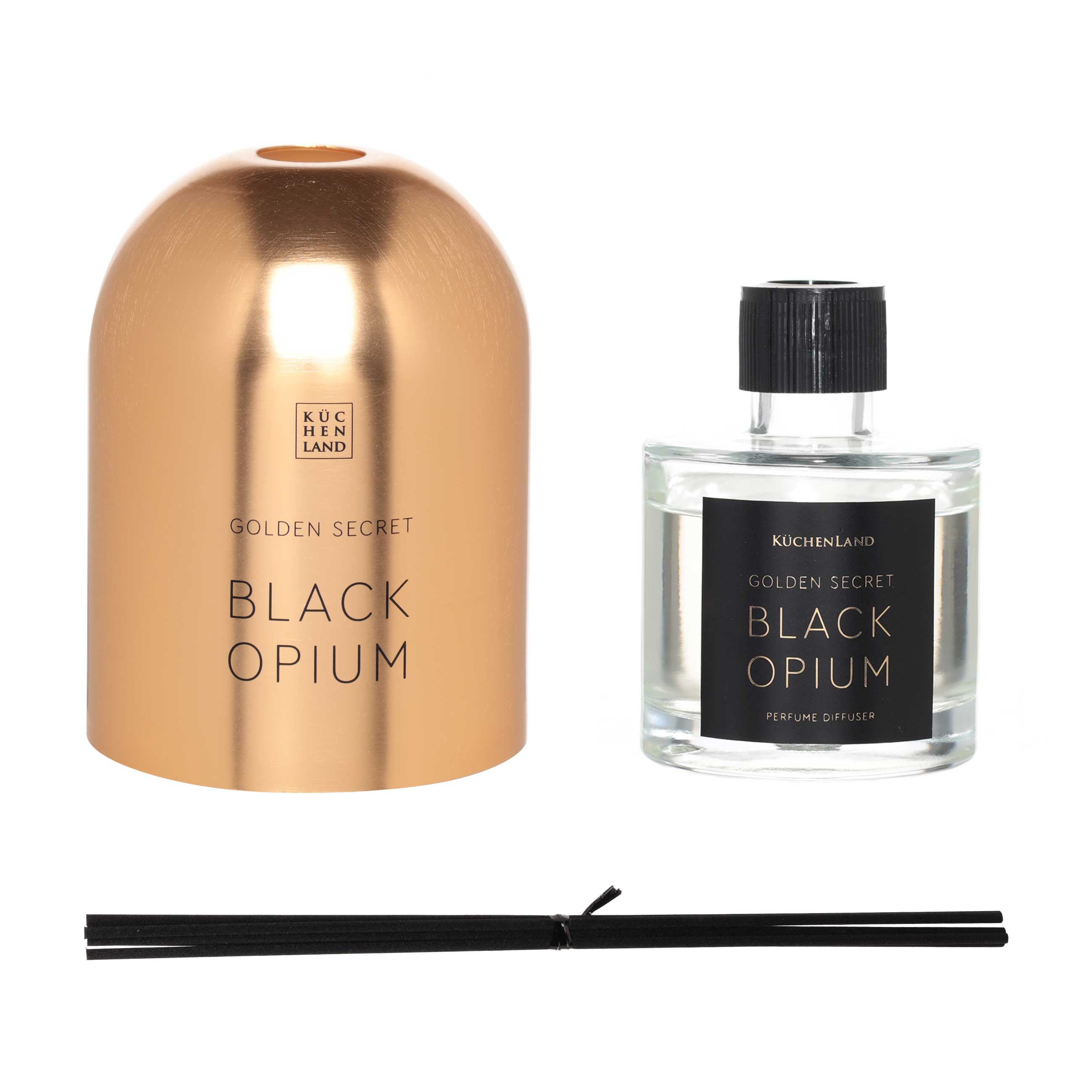 Aroma diffuser, 100 ml, golden, Black Opium, Golden secret
