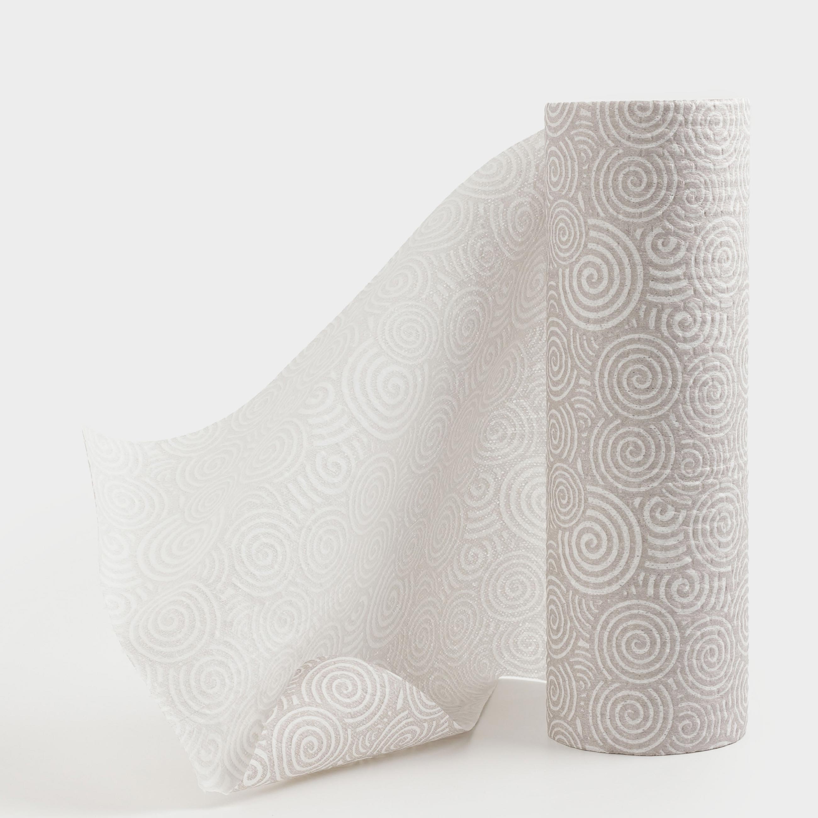 Rolled towels, 25x25 cm, 50 pcs, gray, Curls, Roll