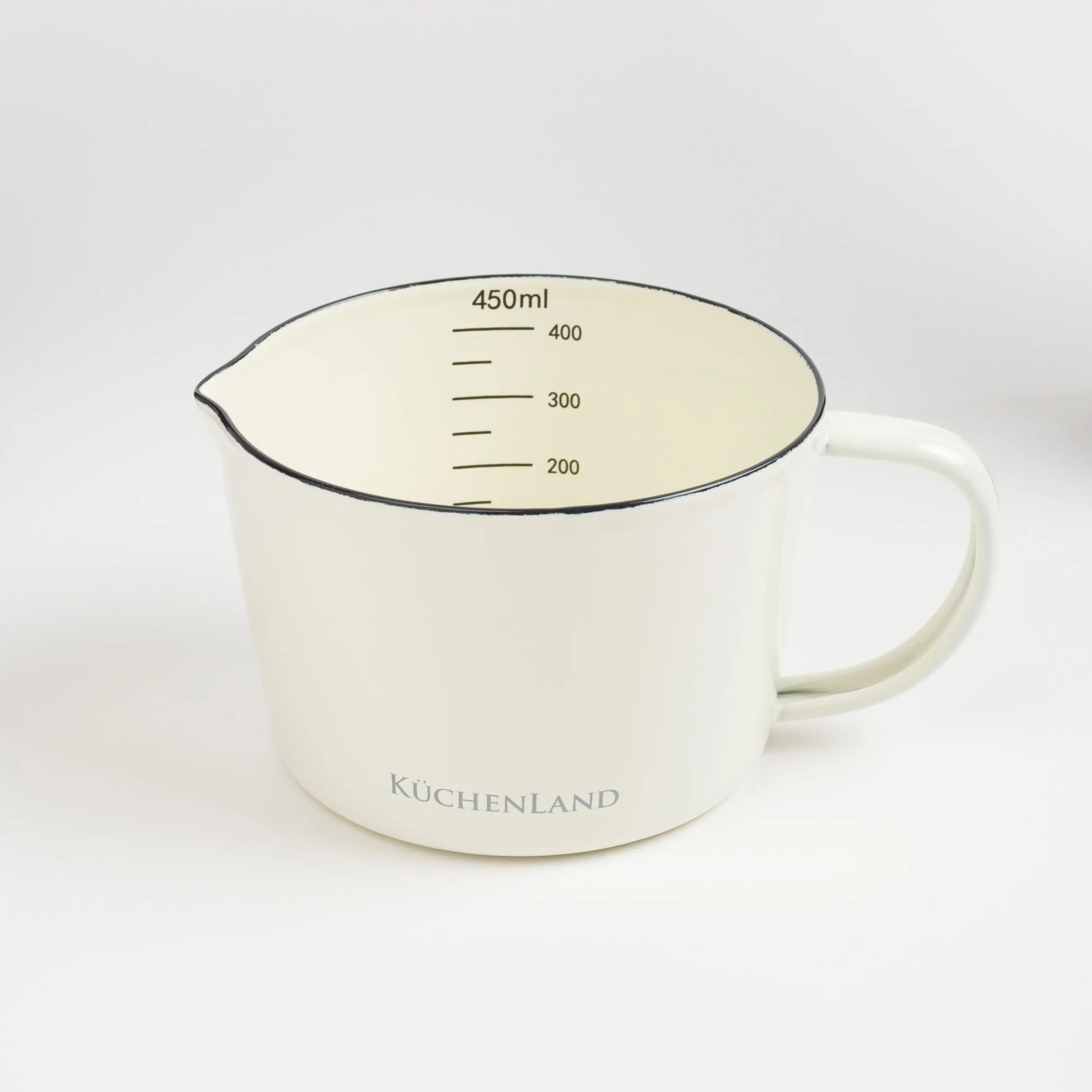 Measuring Mug, 500 ml, enameled metal, milk, Nostalgia, image-0