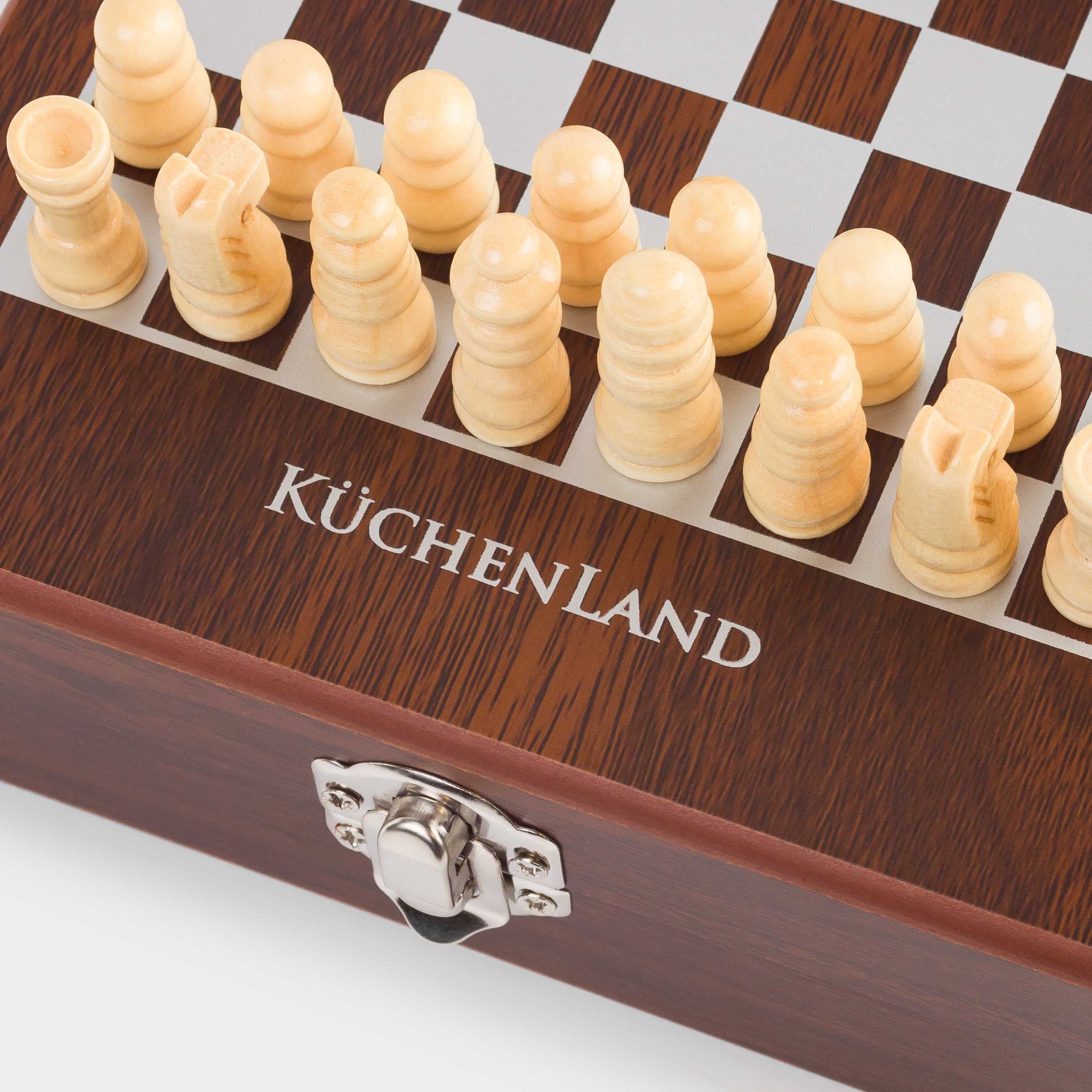 Set of board games, 16x13 cm, cards / dice/chess, wood / plastic, Sabal, image-2