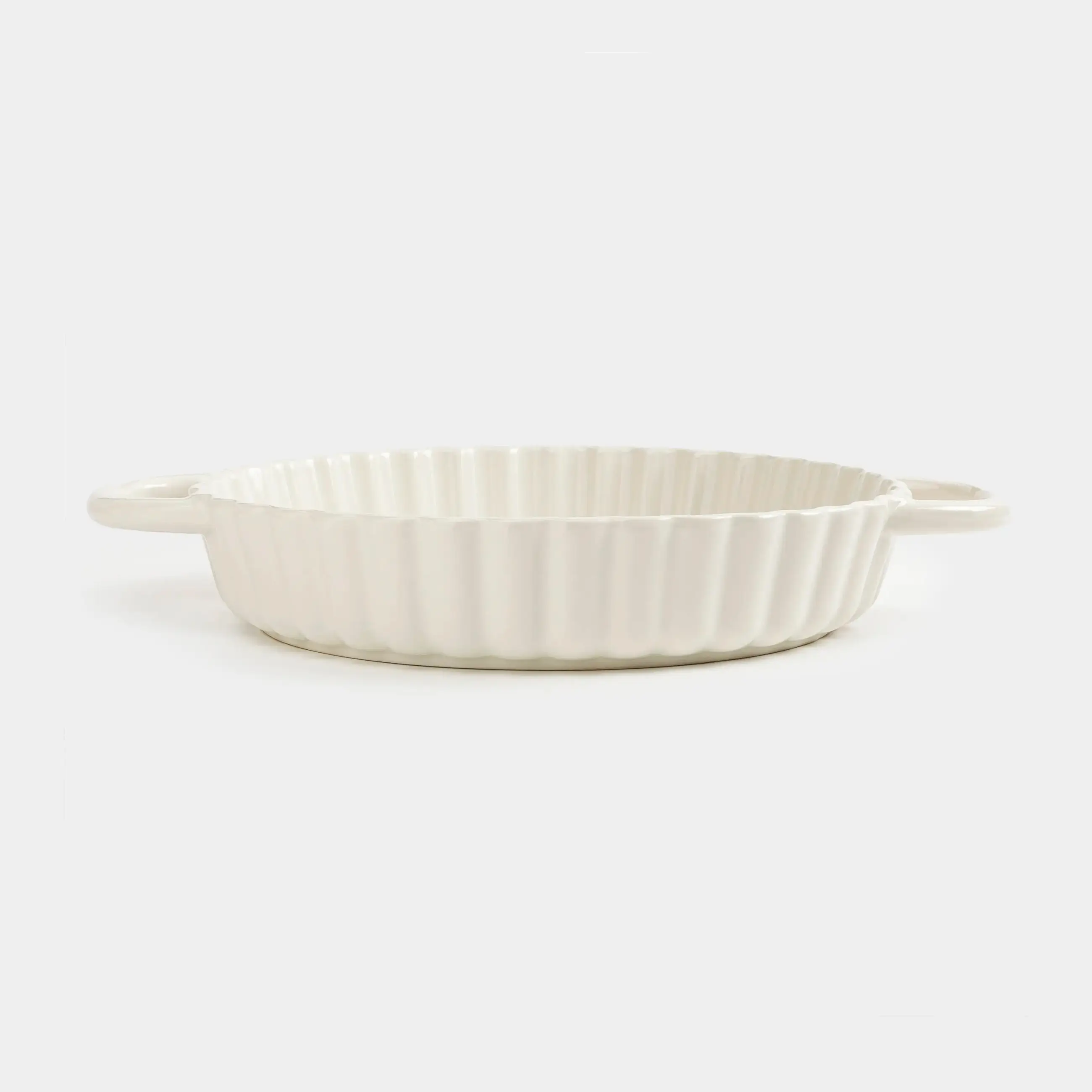 Baking dish, 25 cm, ceramic, round, milky, Cakes ivory