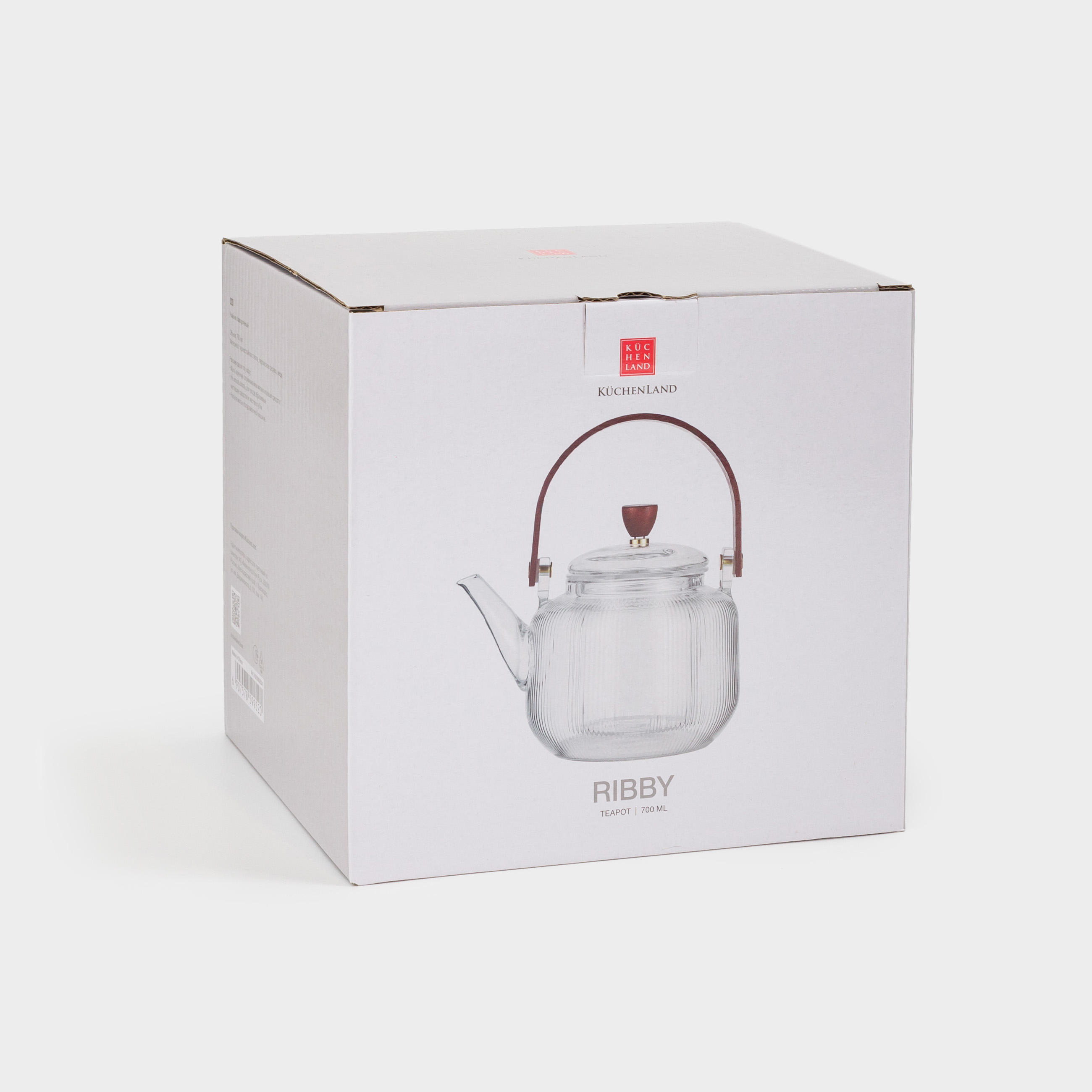 Teapot, 700 ml, glass B / wood, Ribby