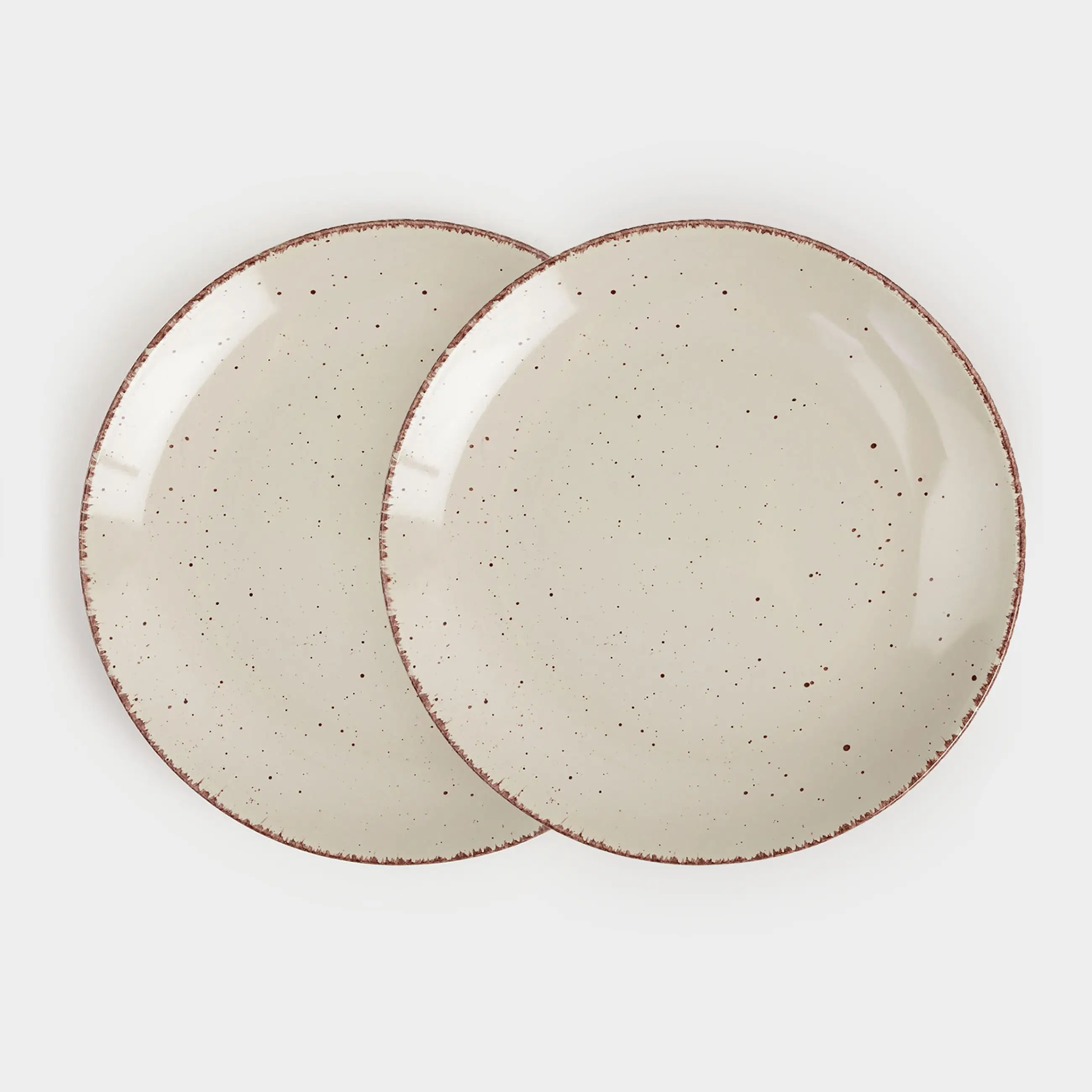 Dinner plate, 27 cm, 2 pieces, ceramic, beige, speckled, Speckled, image-0