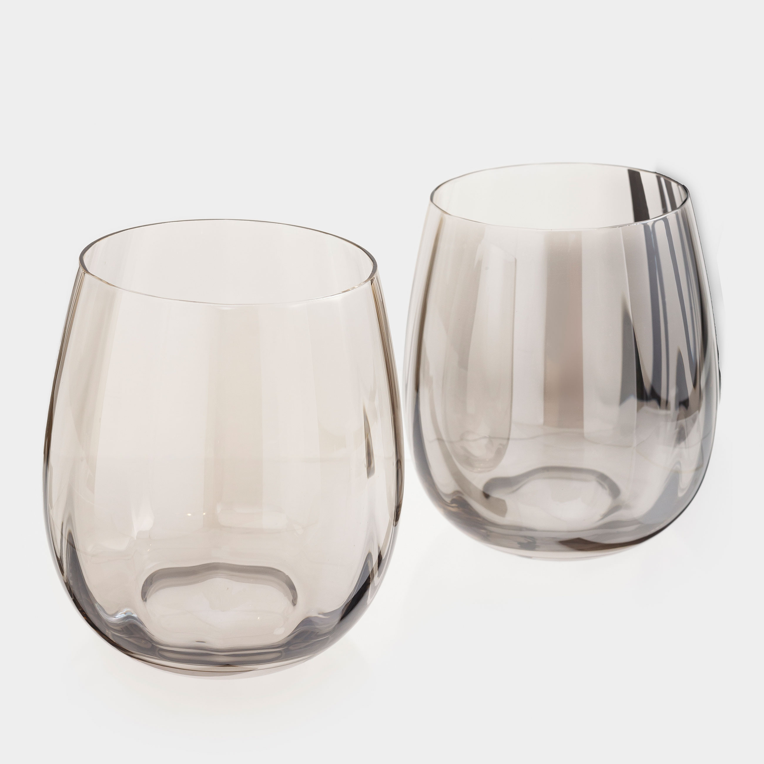 Glass, 10 cm, 450 ml, 2 pcs, glass, grey, Filo R color, image-1