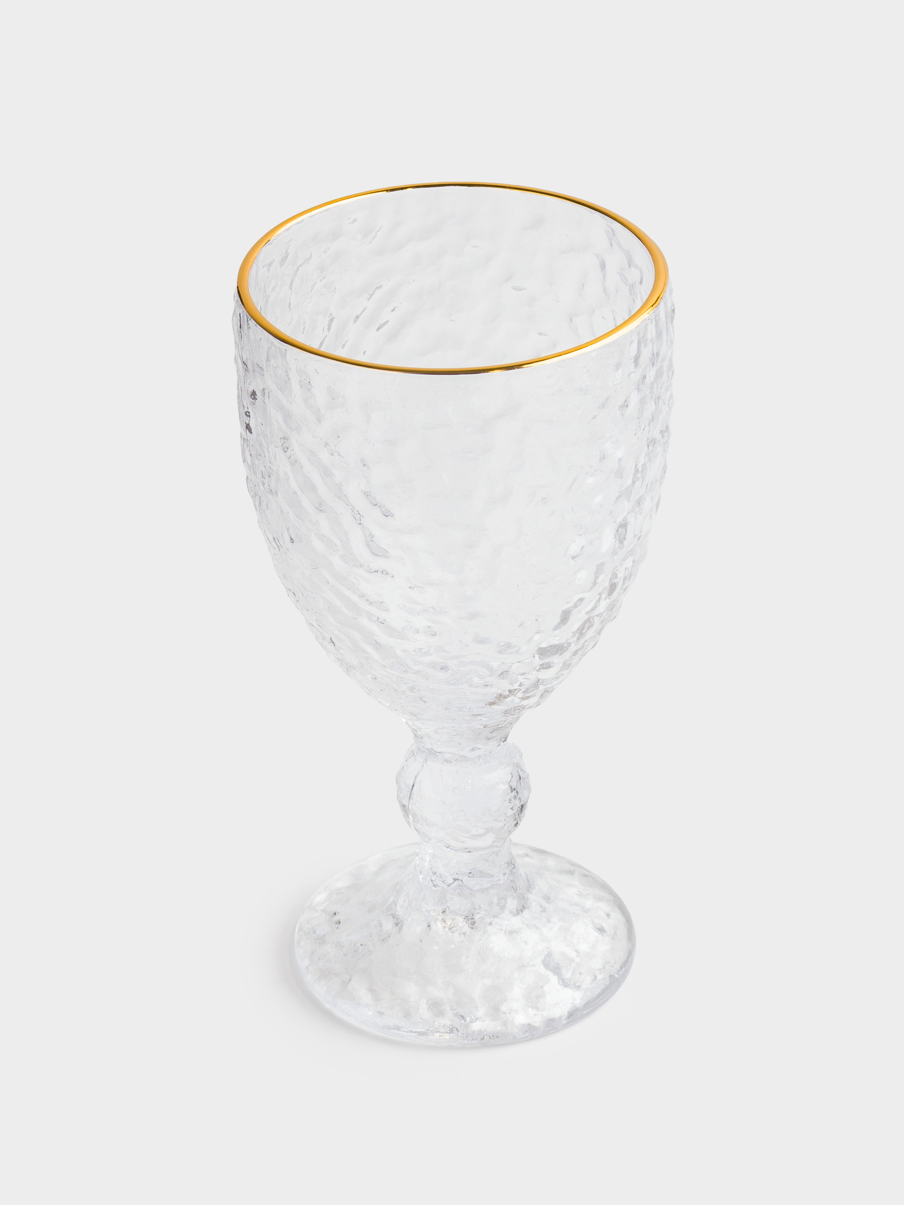Wine goblet glass, 320 ml, glass, with golden edging, Nautilus Gold, image-2