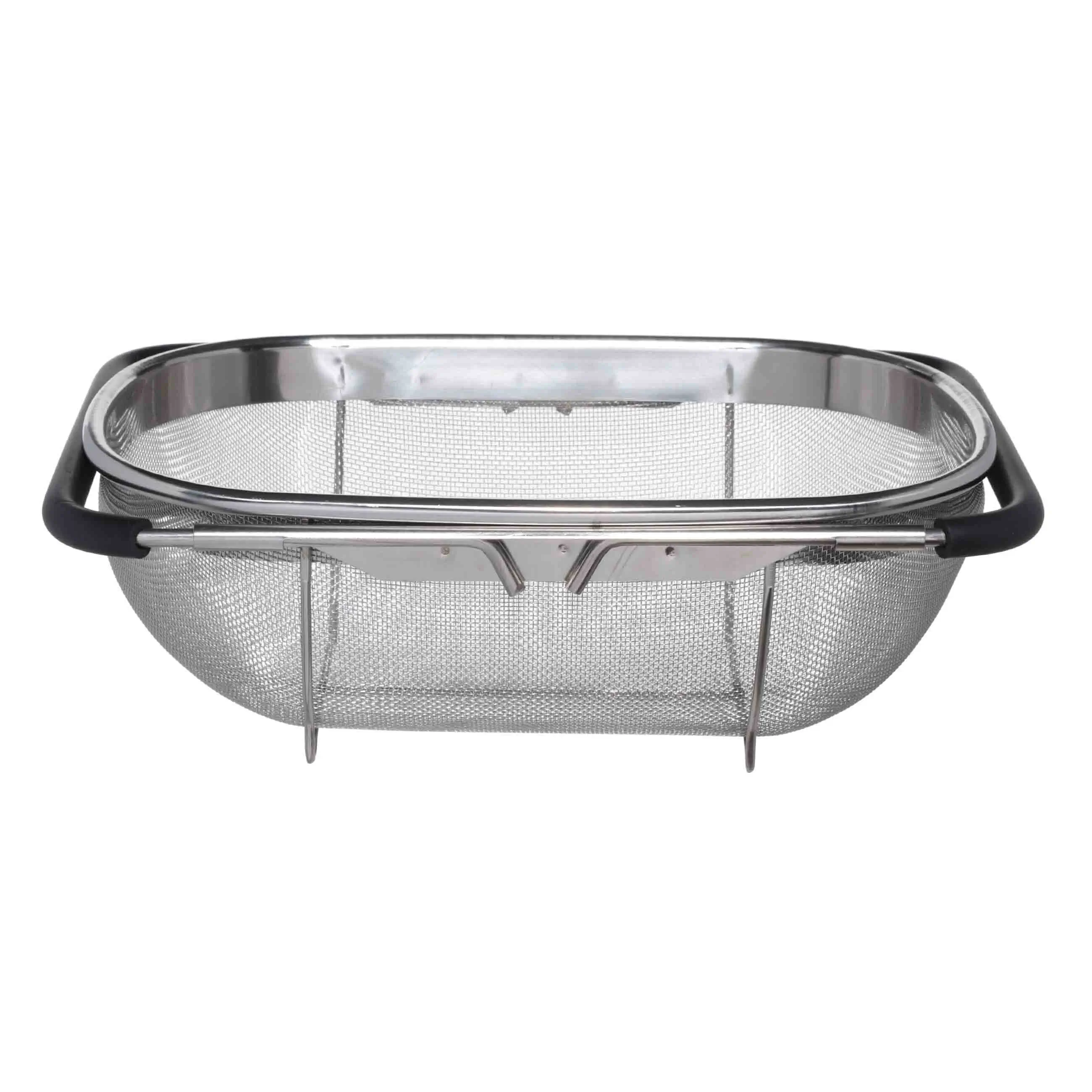 Colander, 27 / 40x18 cm, on the sink, sliding, steel / PVC, black, Tammy, image-0