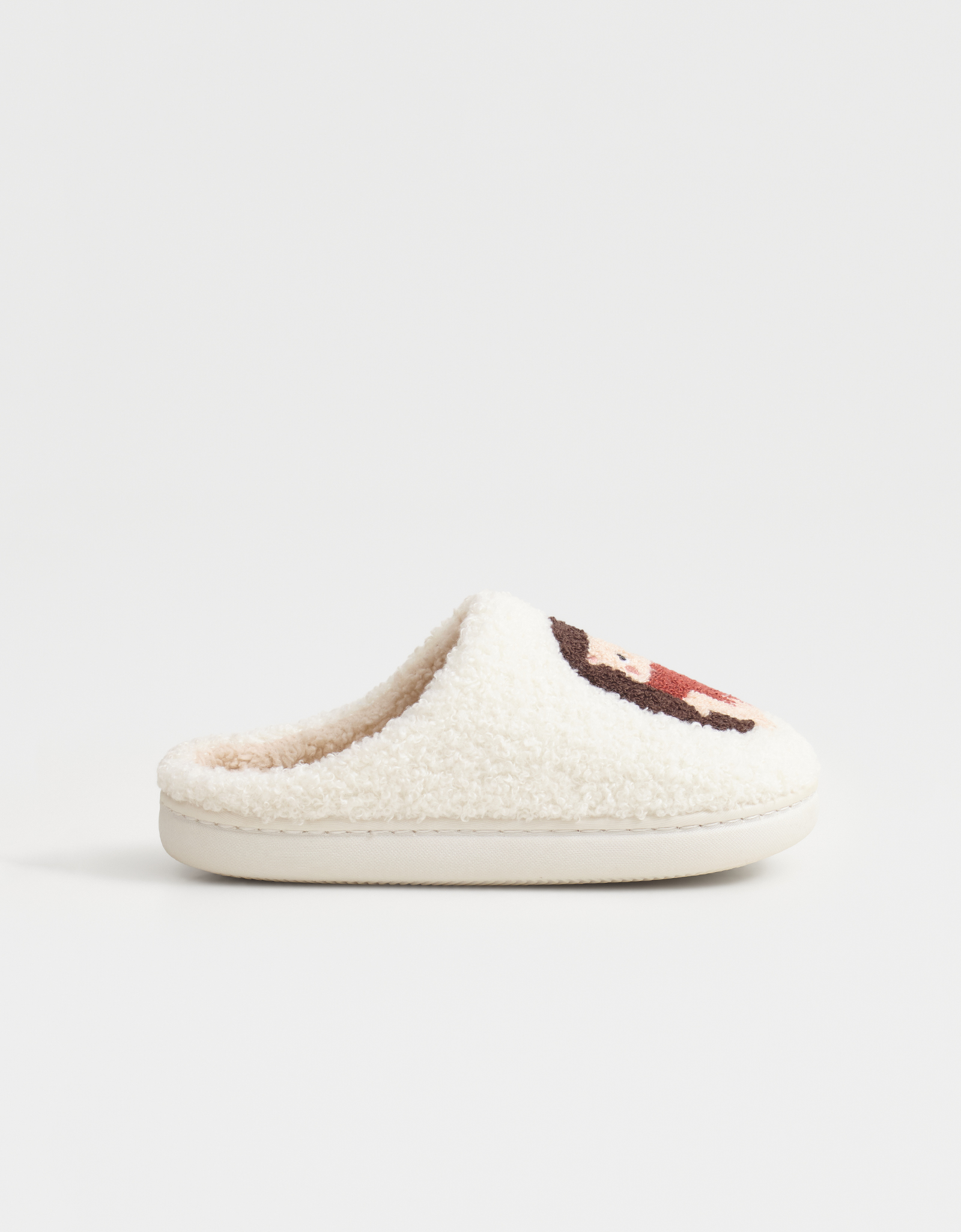 Children's slippers, homewear,size 33, artificial fur, milky, Hedgehogs, Needed, image-0