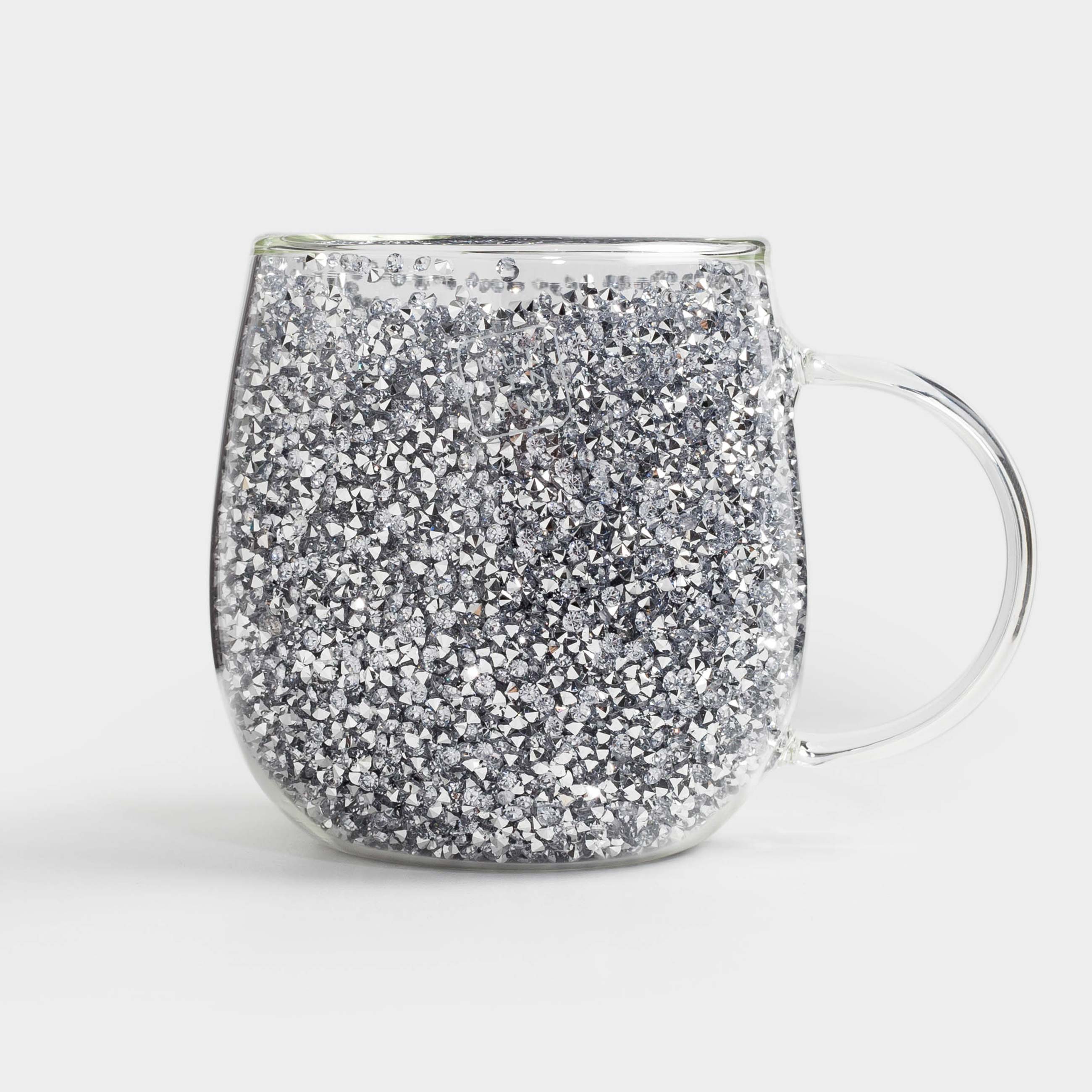 Mug, 330 ml, glass B, with gray crystals inside, Air decor, image-2