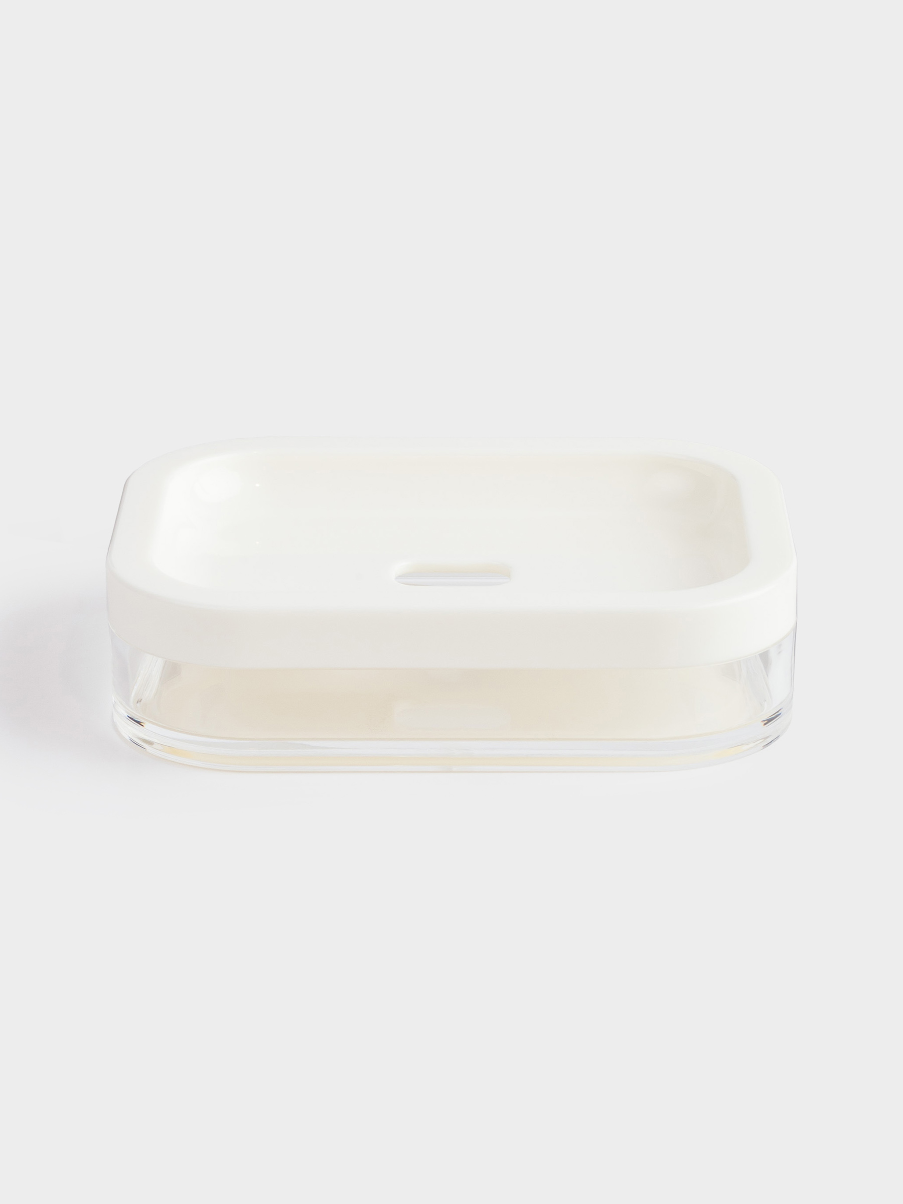 Soap dish, 12x9 cm, plastic / acrylic, rectangular, milky, Eleos, image-2