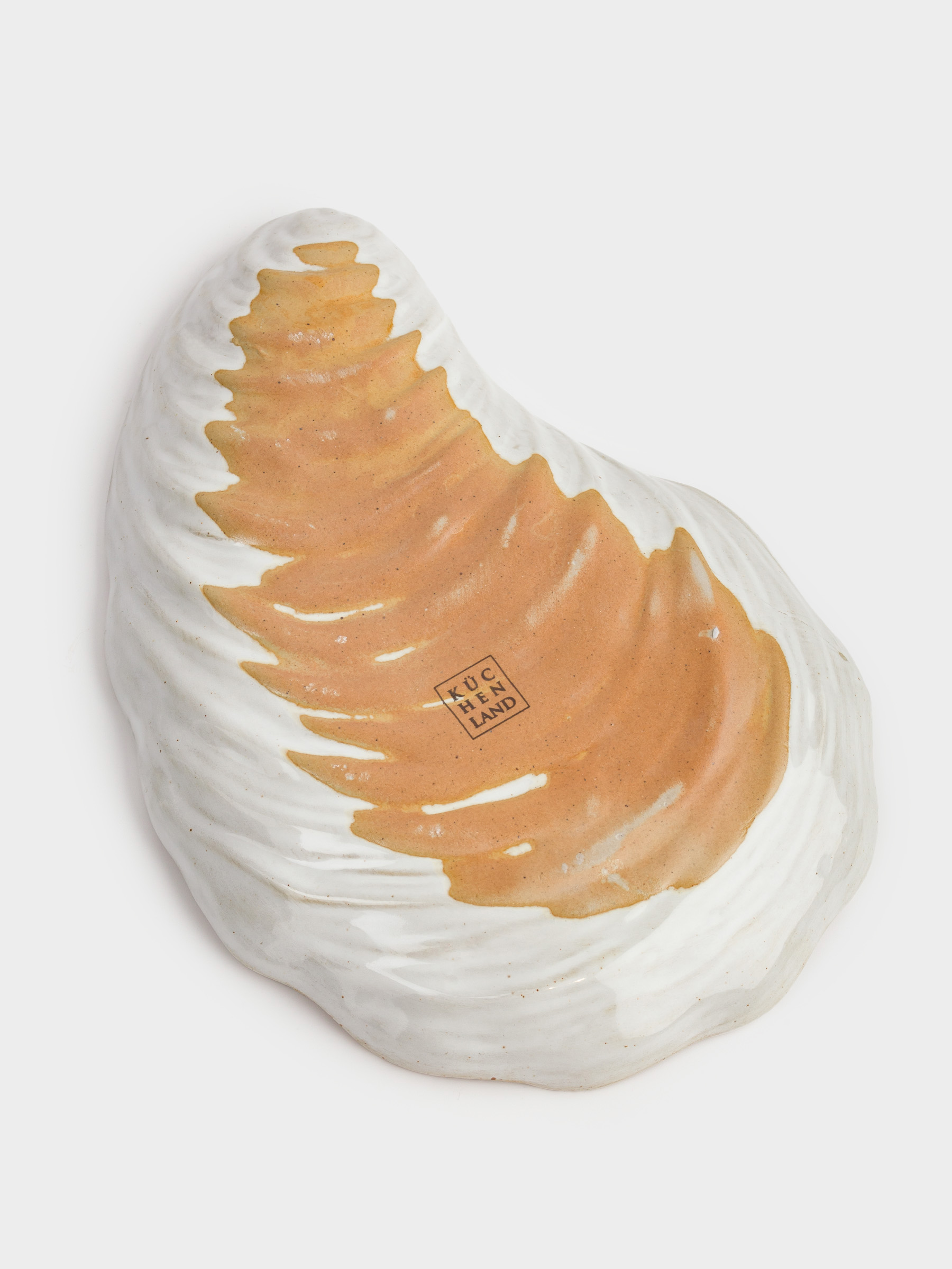 Decorative dish, 23x16 cm, ceramic, beige-brown, Oyster, Seaside, image-4