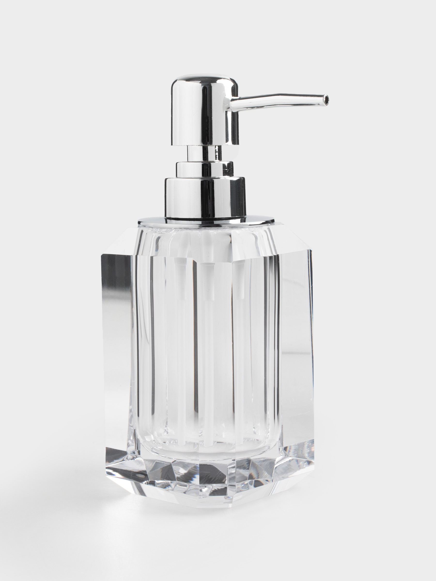 Liquid soap dispenser, 200 ml, Glass / metal, Facets, Shower Crystal Glance, image-2